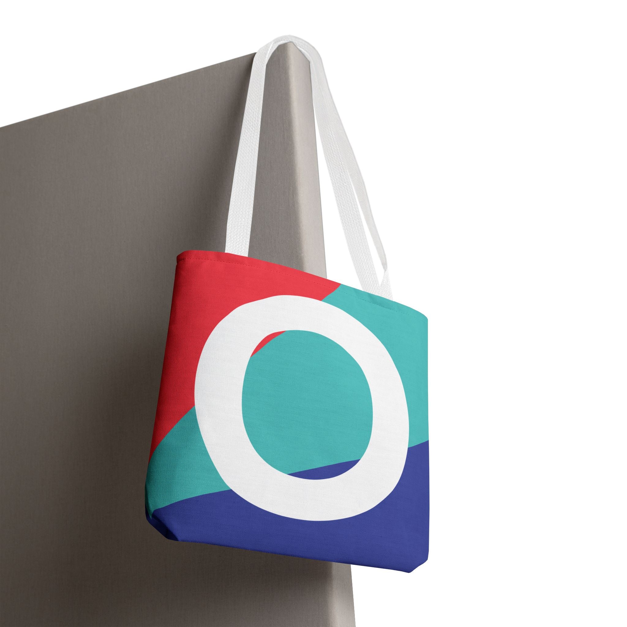 Monogram 'O' Colorblock Tote Bag — Personalized Initial O Shoulder Tote