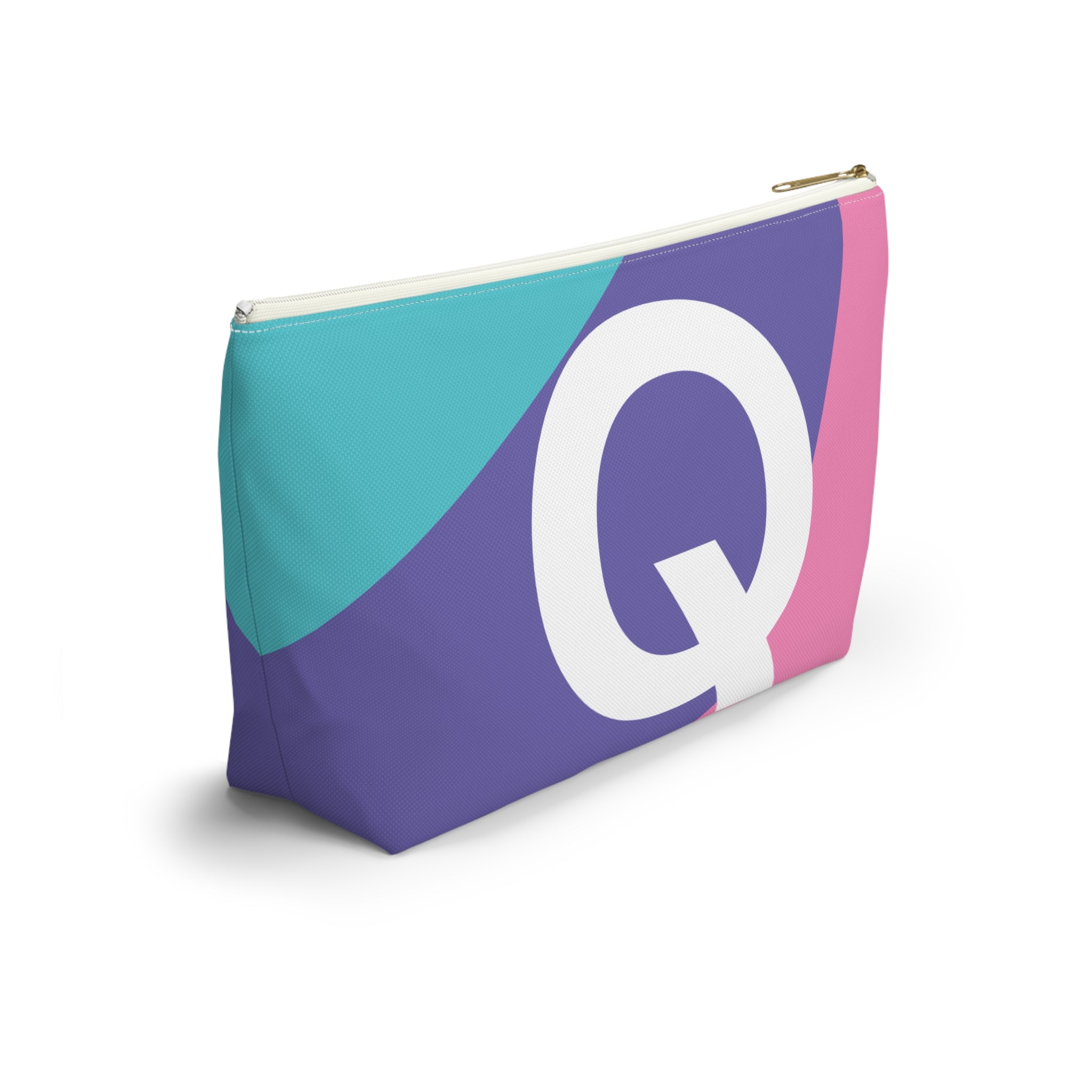 Colorblock Accessory Pouch — Monogram Q T-Bottom Cosmetic Bag