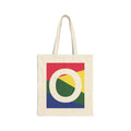 Initial O Colorblock Canvas Tote Bag — Monogram Letter O Reusable Grocery Tote