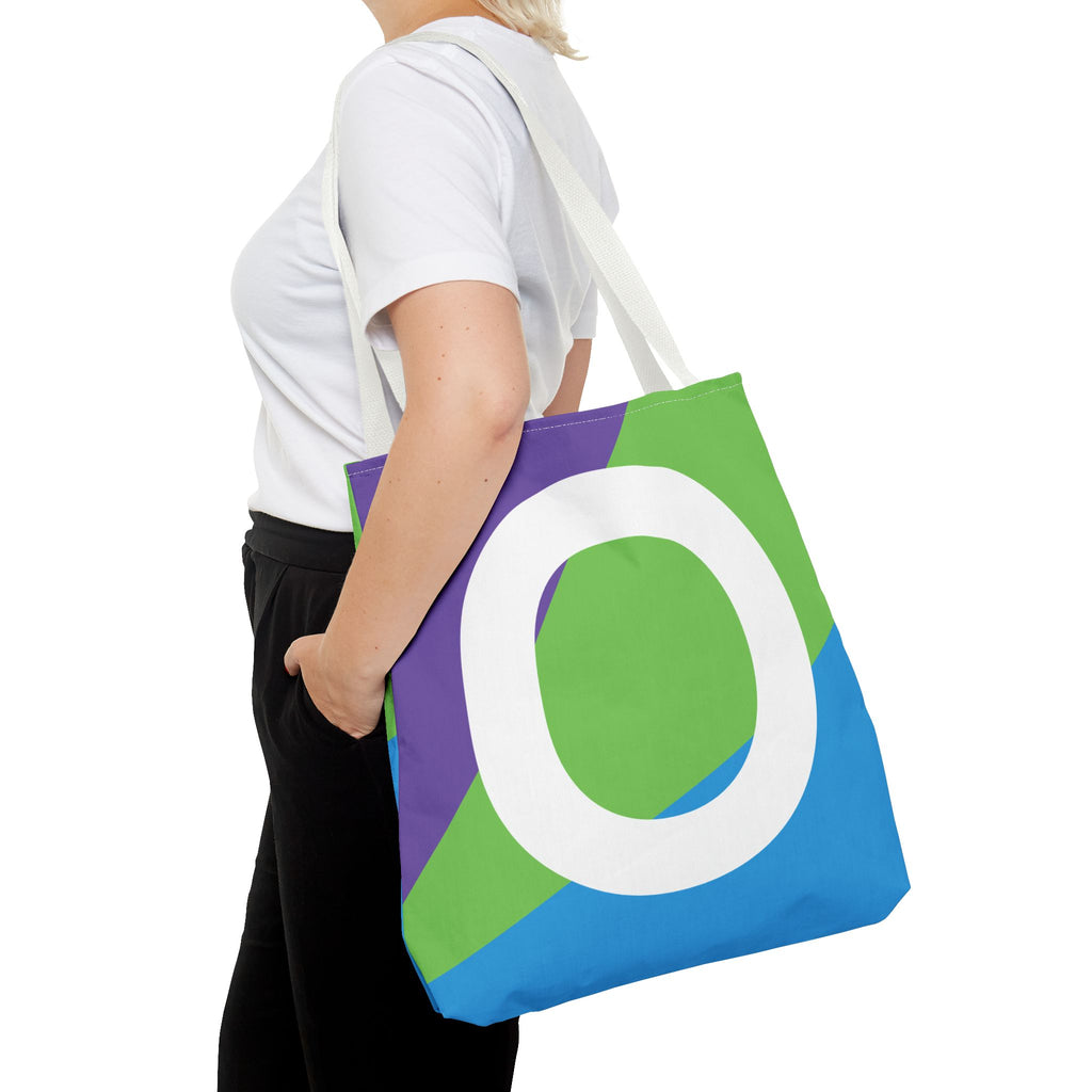 Monogram 'O' Colorblock Tote Bag — Personalized Initial O Shoulder Tote