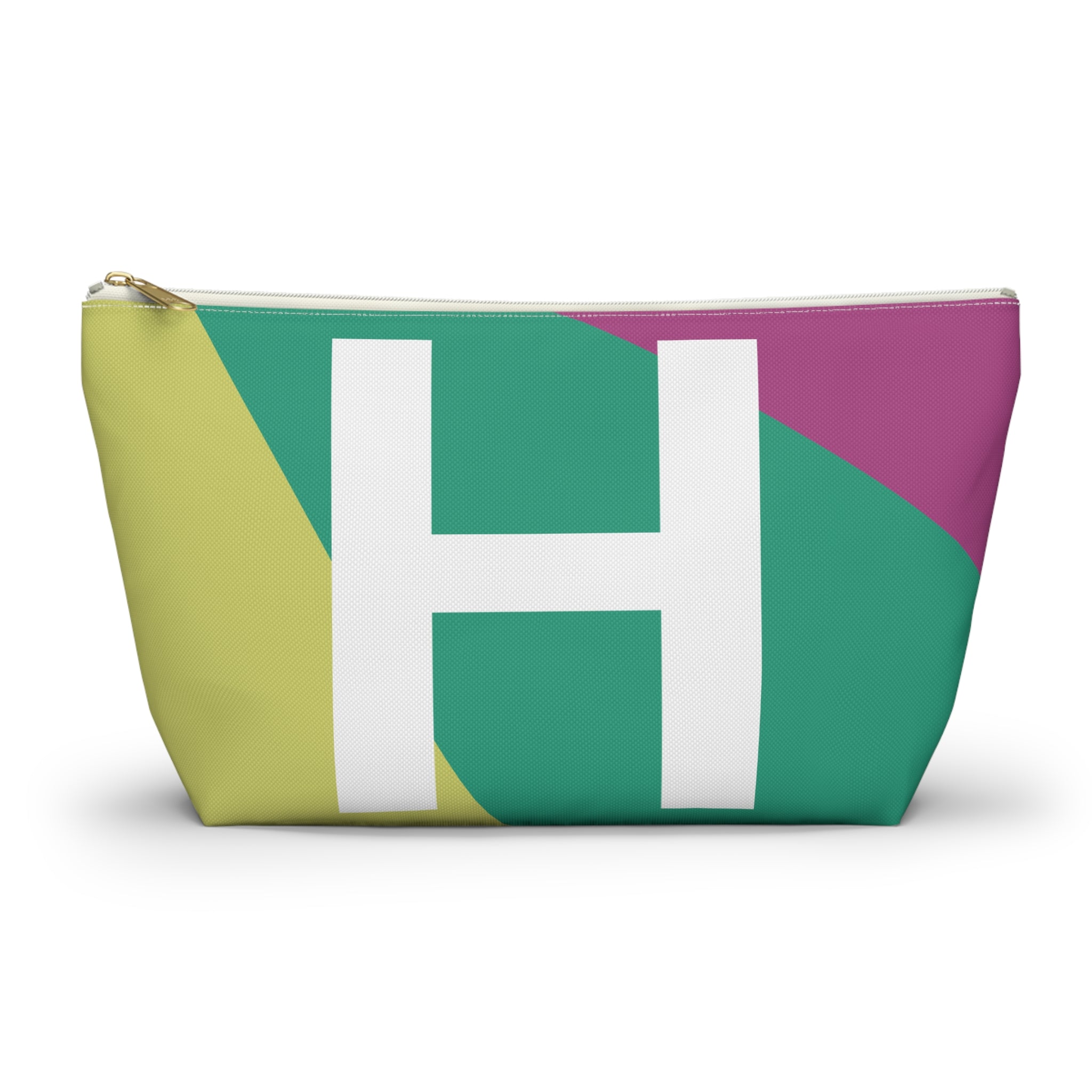 Initials Colorblock Accessory Pouch — Monogram H T-Bottom Cosmetic Bag
