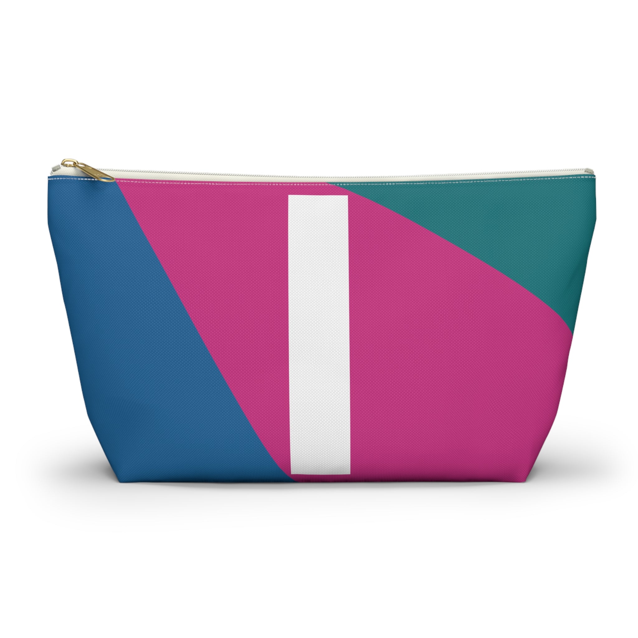 Initials Colorblock Accessory Pouch — Monogram I T-Bottom Cosmetic Bag