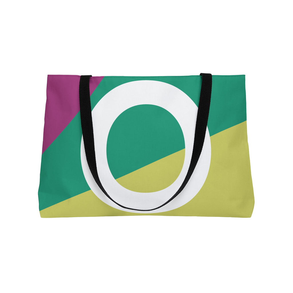 Personalized 'O' Colorblock Tote Bag — Monogram Weekender Tote