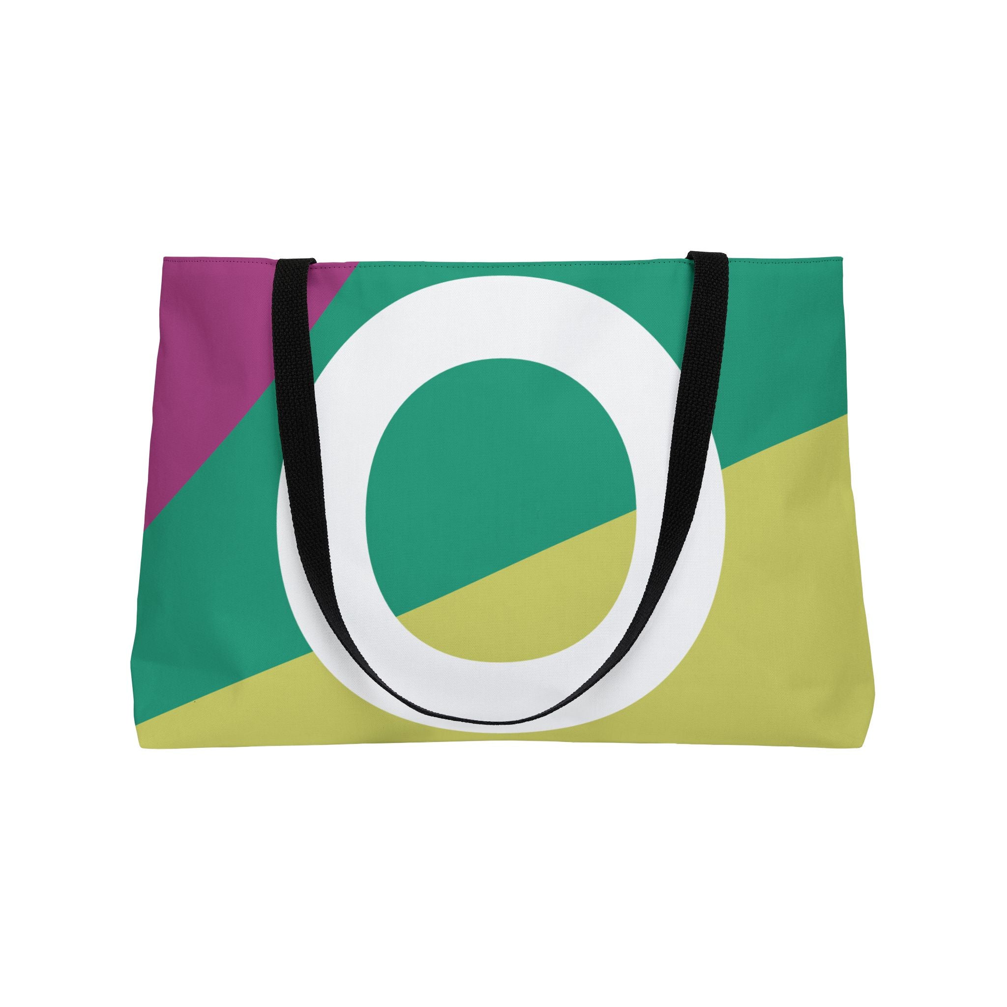 Personalized 'O' Colorblock Tote Bag — Monogram Weekender Tote