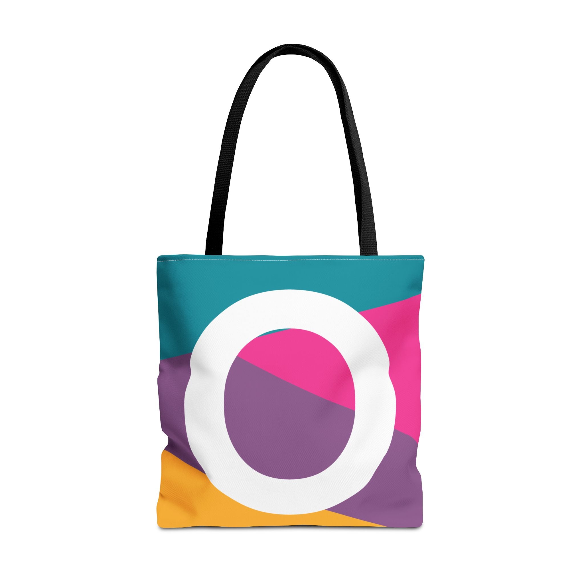 Monogram 'O' Colorblock Tote Bag — Personalized Initial O Shoulder Tote