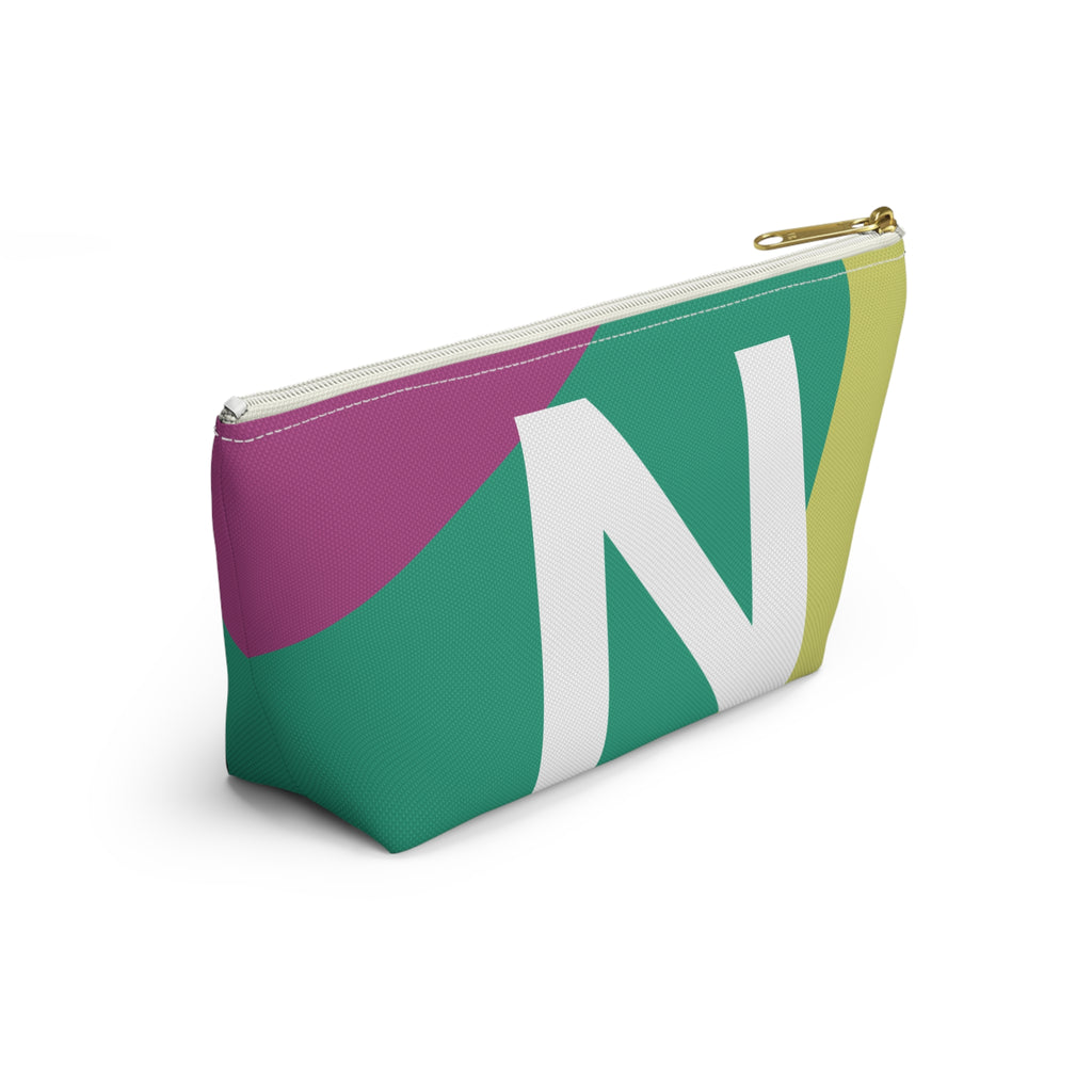 Initials Colorblock Accessory Pouch — Monogram N T-Bottom Cosmetic Bag