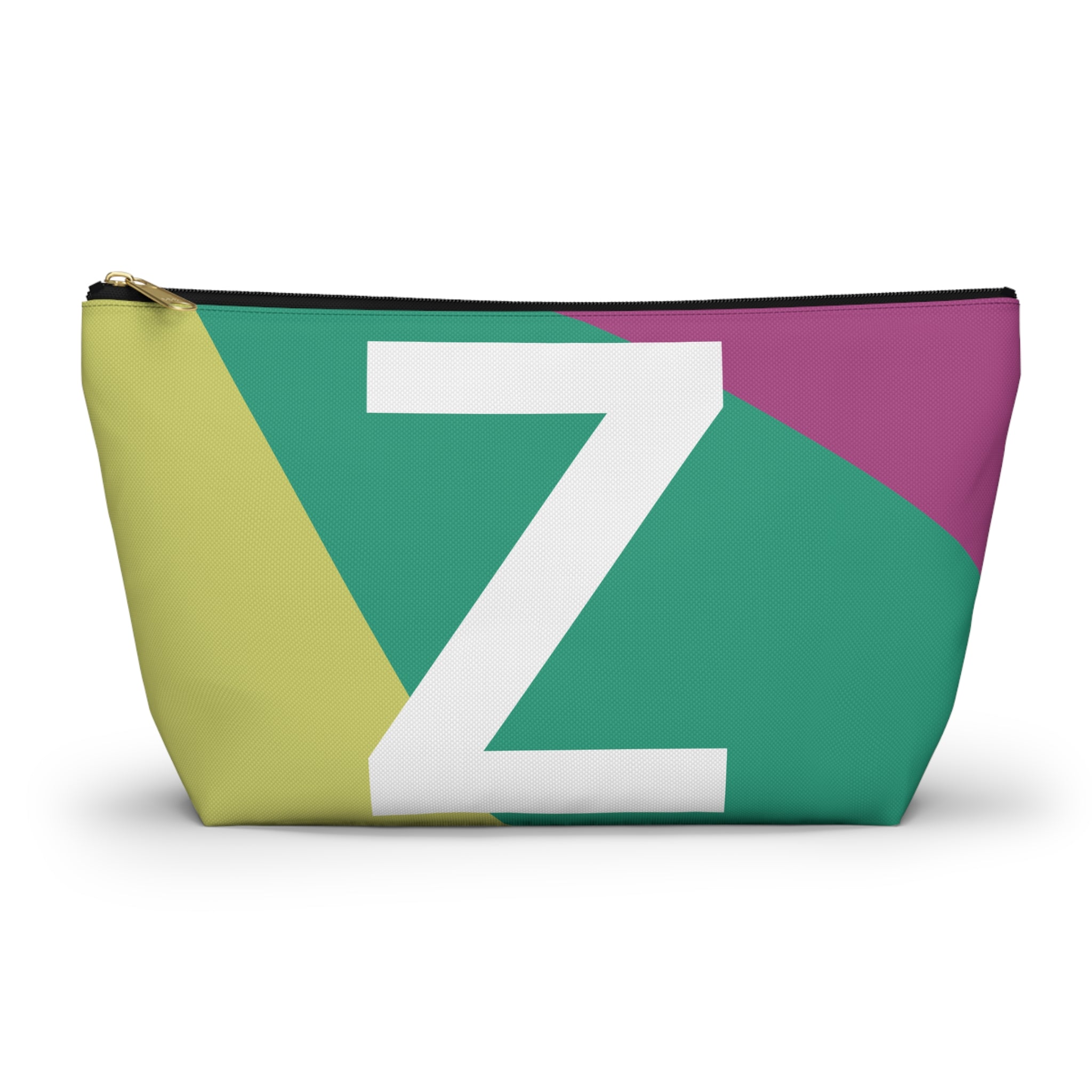 Initials Colorblock Accessory Pouch — Monogram Z T-Bottom Cosmetic Bag