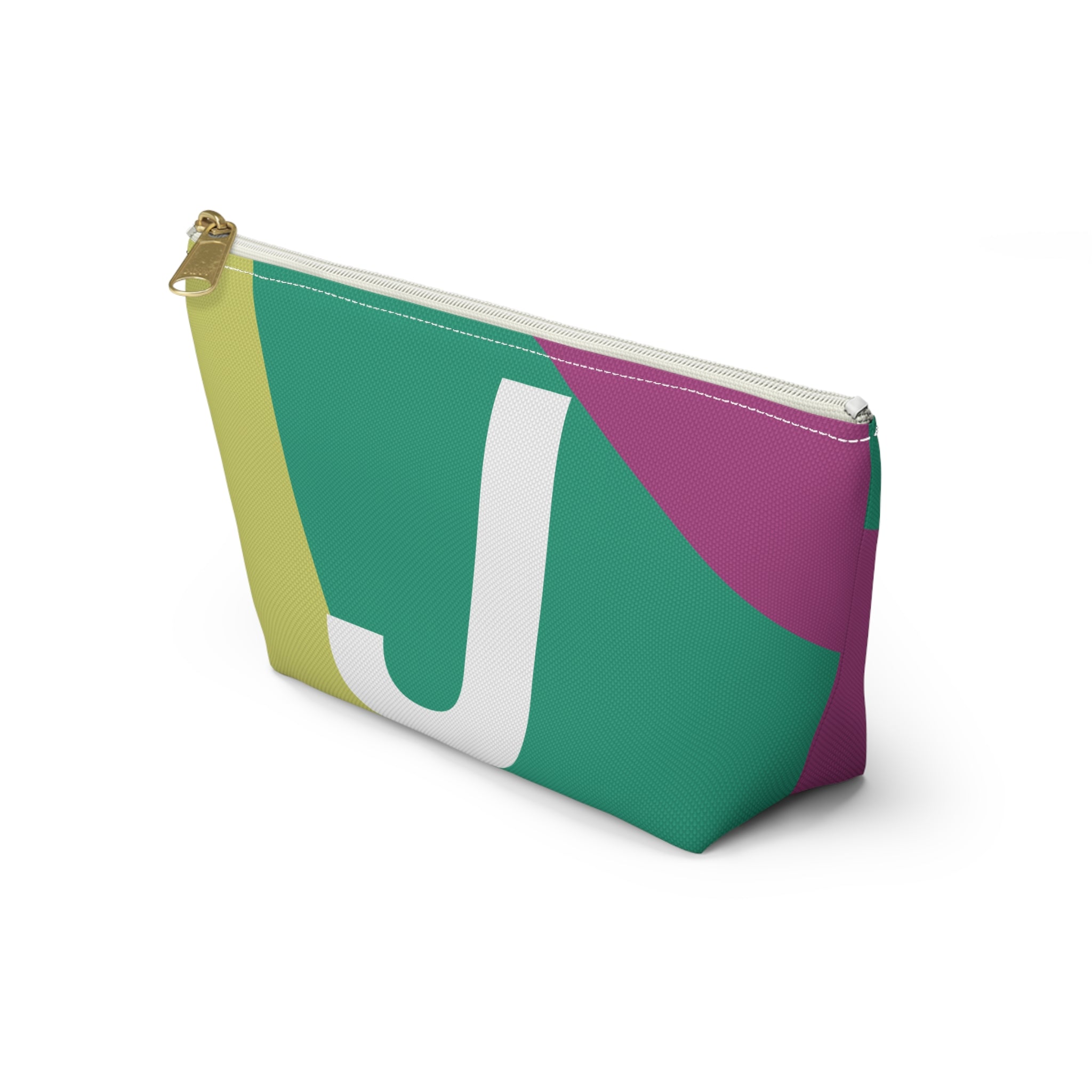 Initials Colorblock Accessory Pouch — Monogram J T-Bottom Cosmetic Bag