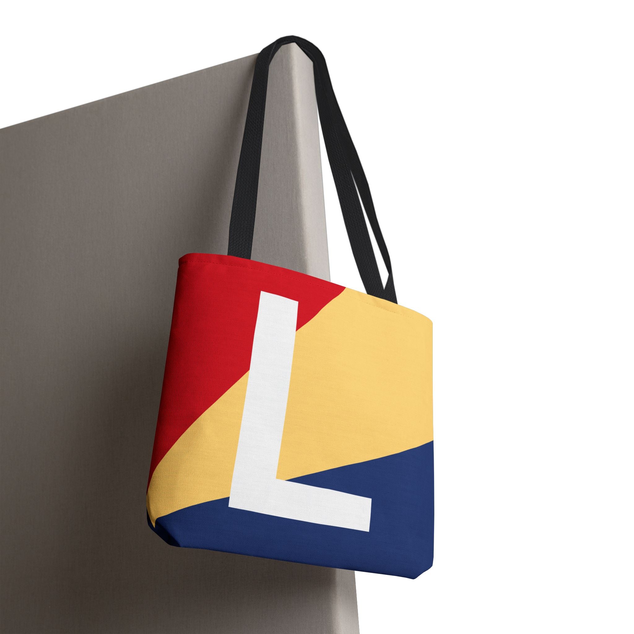 Monogram 'L' Colorblock Tote Bag — Personalized Initial L Shoulder Tote
