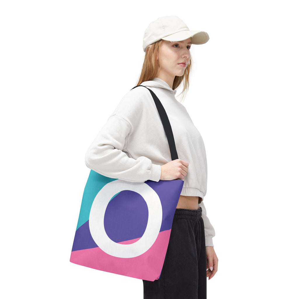 Monogram 'O' Colorblock Tote Bag — Personalized Initial O Shoulder Tote