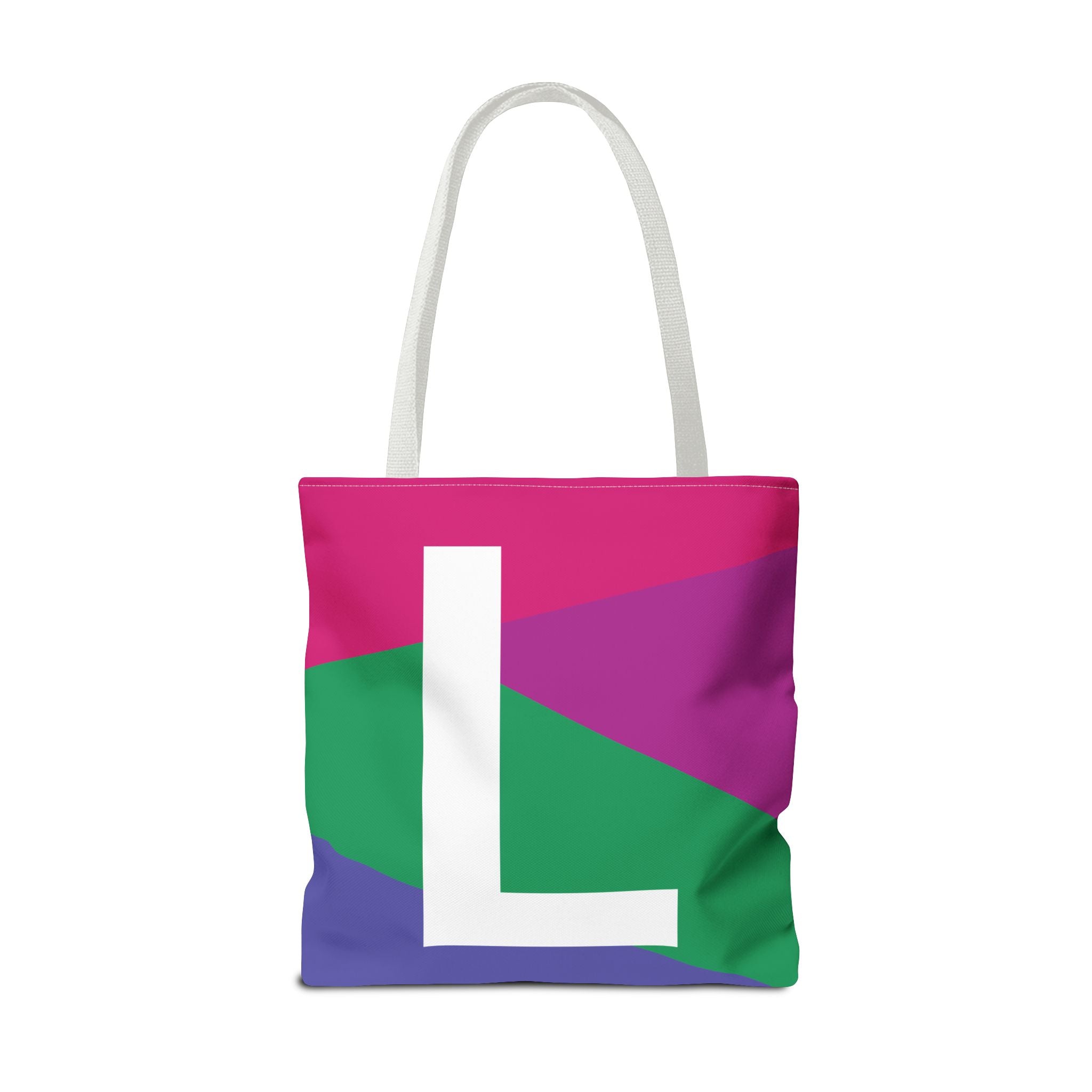 Monogram 'L' Colorblock Tote Bag — Personalized Initial L Shoulder Tote