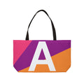 Personalized 'A' Colorblock Tote Bag — Monogram Weekender Tote
