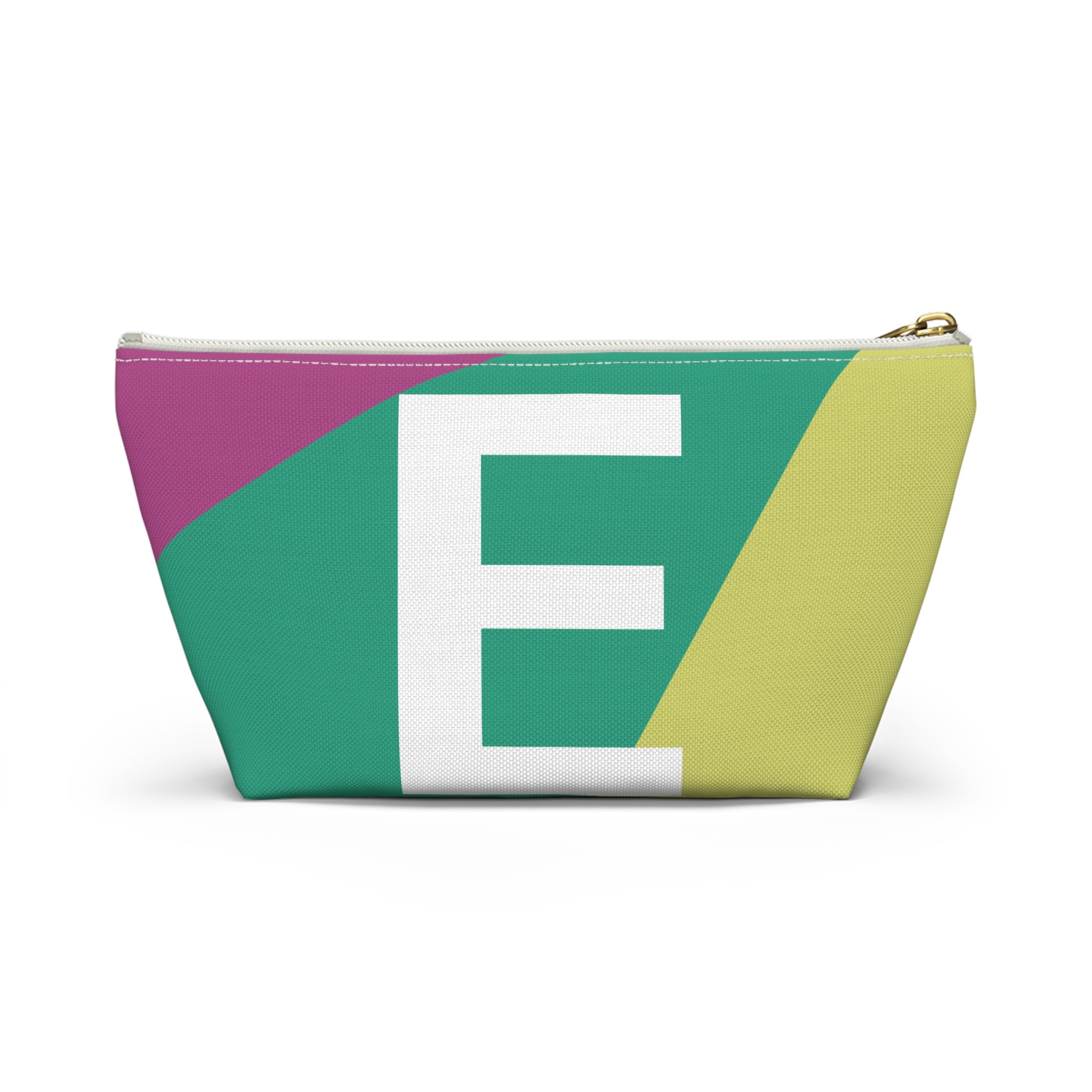Initials Colorblock Accessory Pouch — Monogram E T-Bottom Cosmetic Bag
