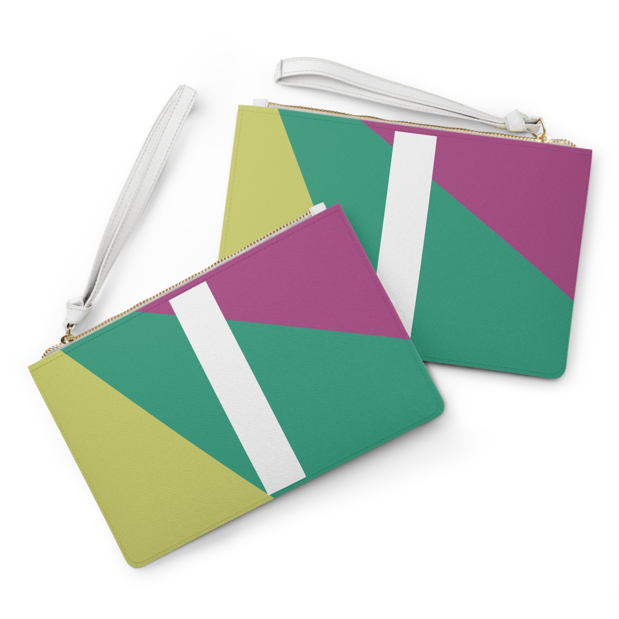 Monogram 'I' Colorblock Clutch Bag — Bold Geometric Wristlet for Everyday & Gifts