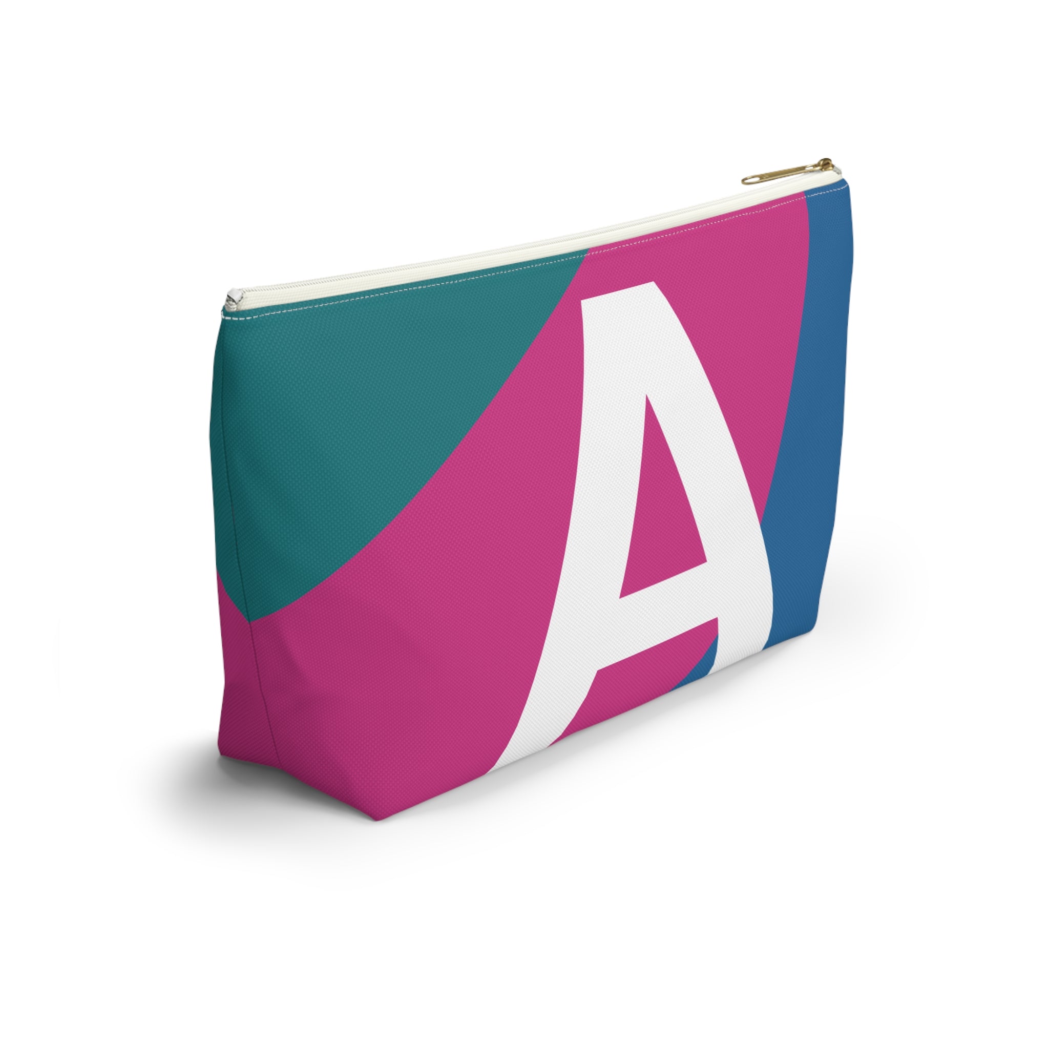 Initials Colorblock Accessory Pouch — Monogram A T-Bottom Cosmetic Bag