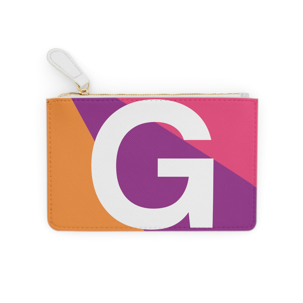 Initial G Mini Clutch — Colorblock Monogram Wristlet Wallet