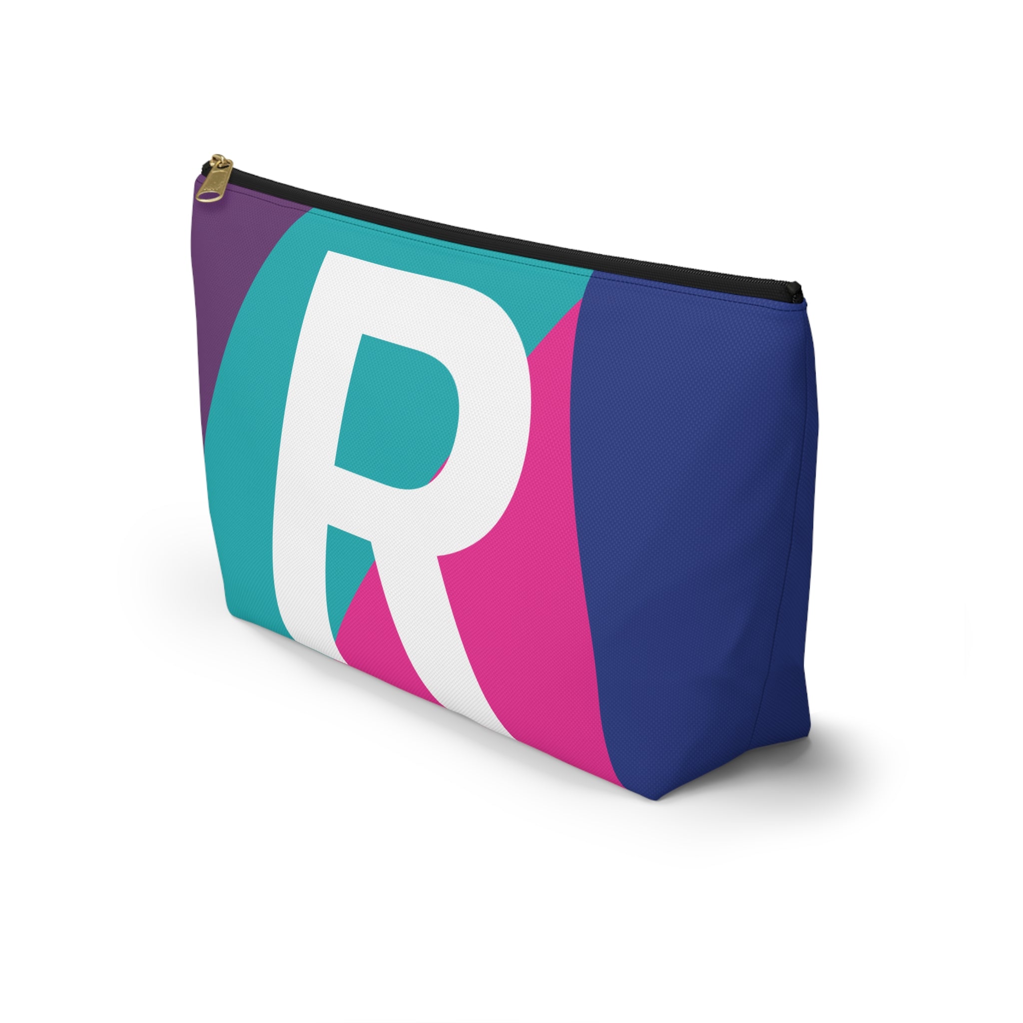 Colorblock Accessory Pouch — Monogram R T-Bottom Cosmetic Bag
