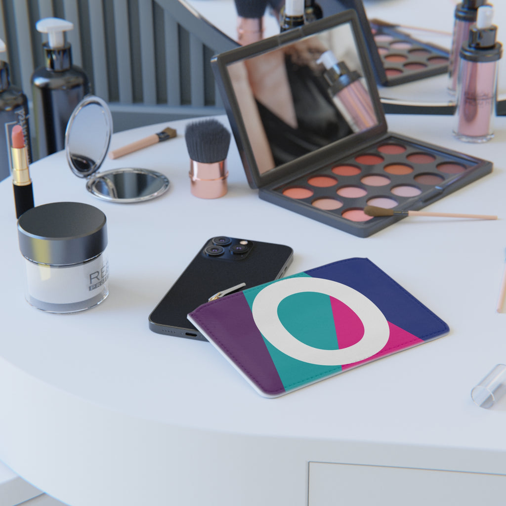 Initial O Mini Clutch — Colorblock Monogram Wristlet Wallet