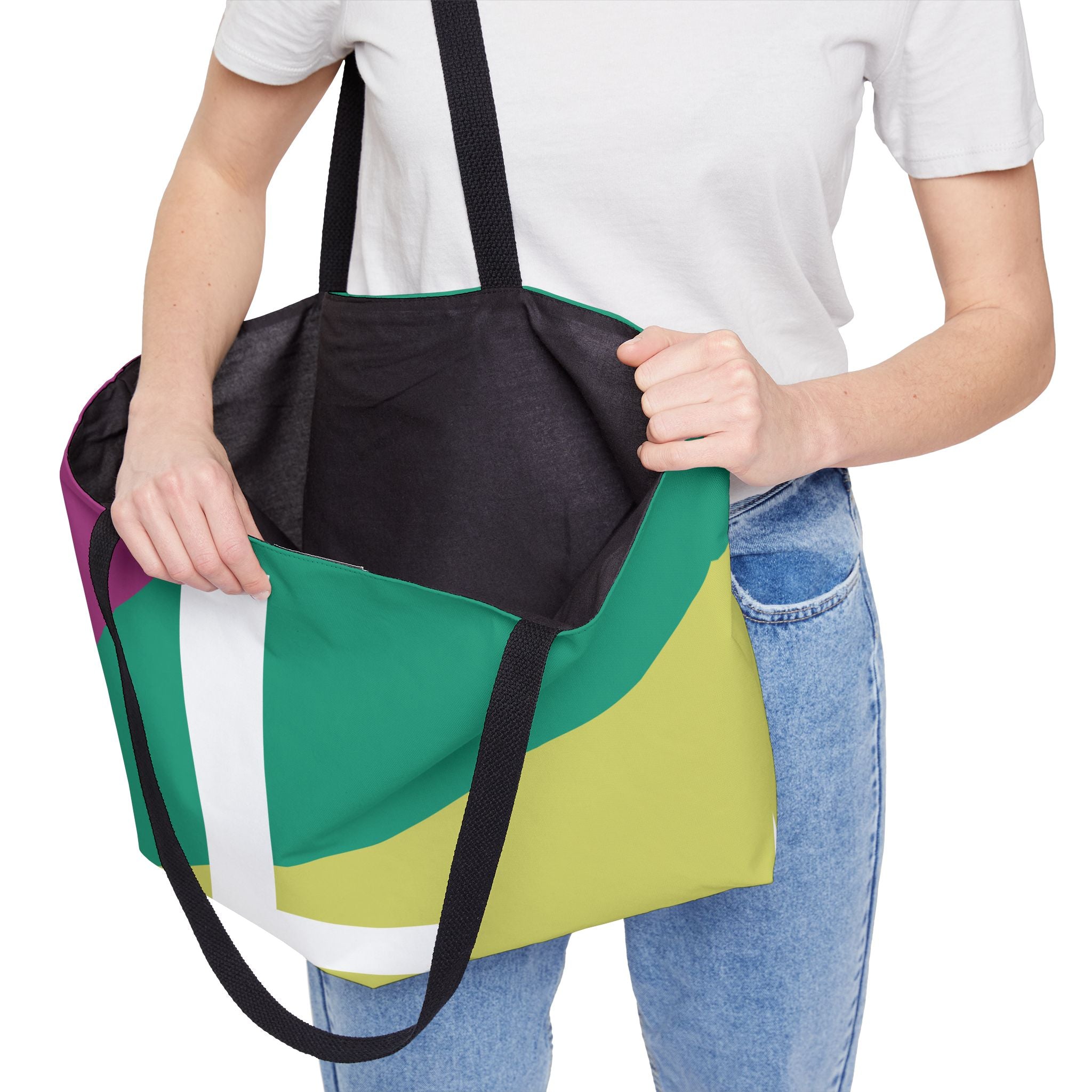 Personalized 'L' Colorblock Tote Bag — Monogram Weekender Tote