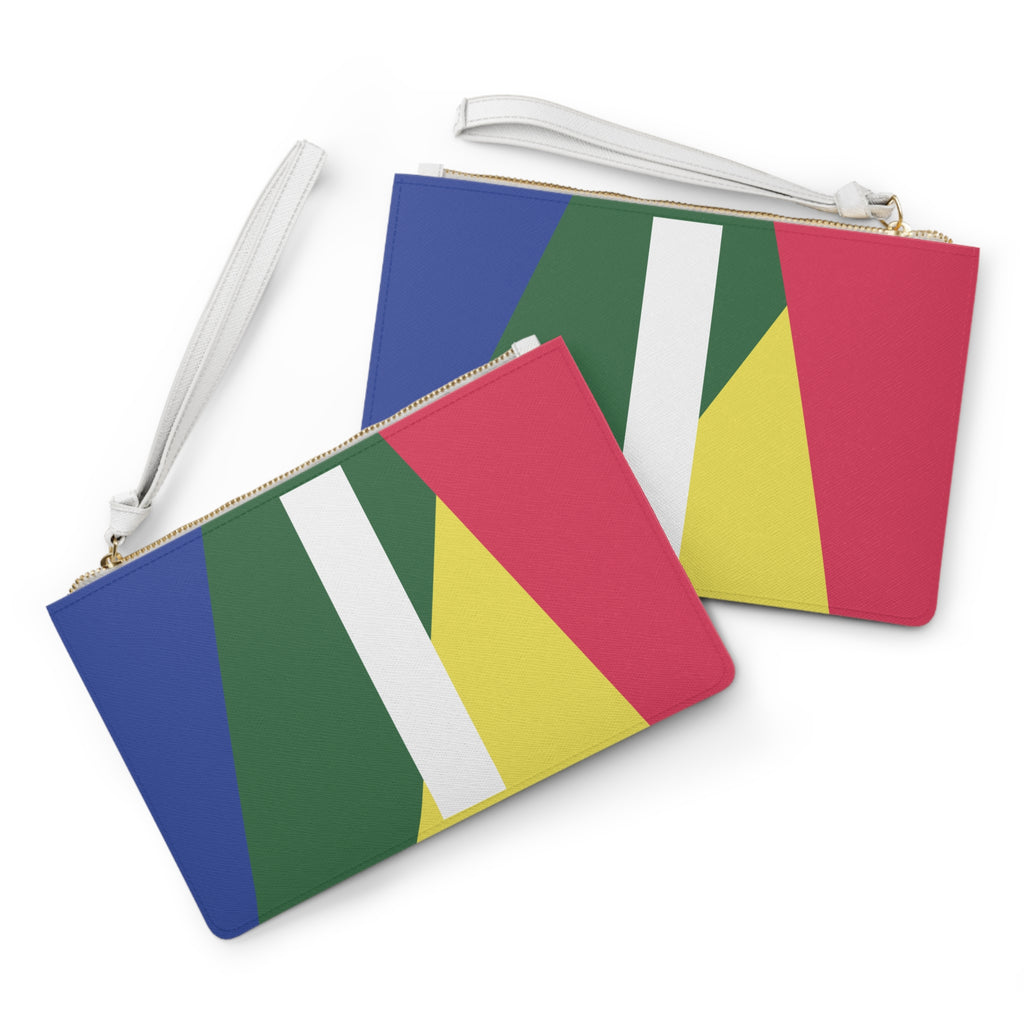 Monogram 'I' Colorblock Clutch Bag — Bold Geometric Wristlet for Everyday & Gifts