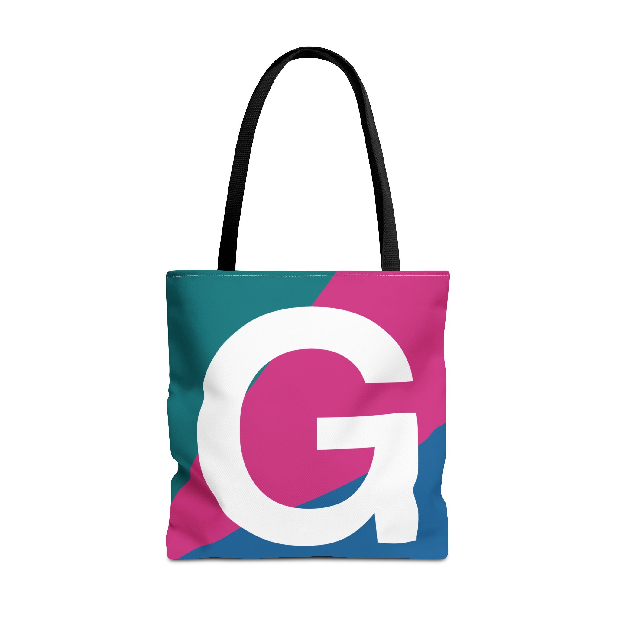 Monogram 'G' Colorblock Tote Bag — Personalized Initial G Shoulder Tote