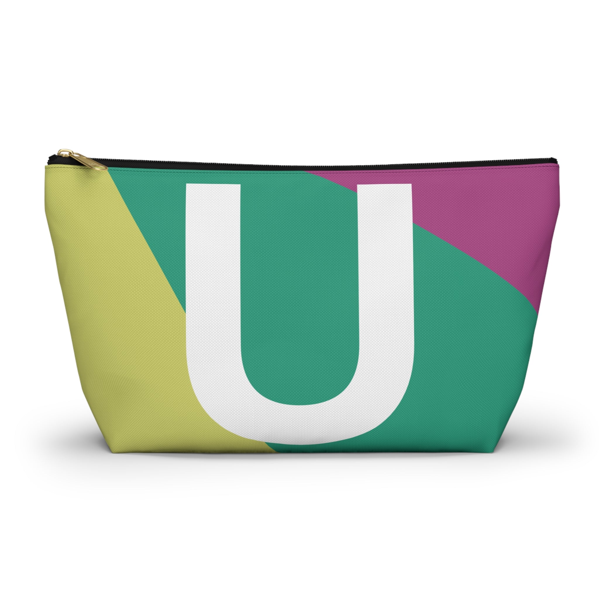 Initials Colorblock Accessory Pouch — Monogram U T-Bottom Cosmetic Bag