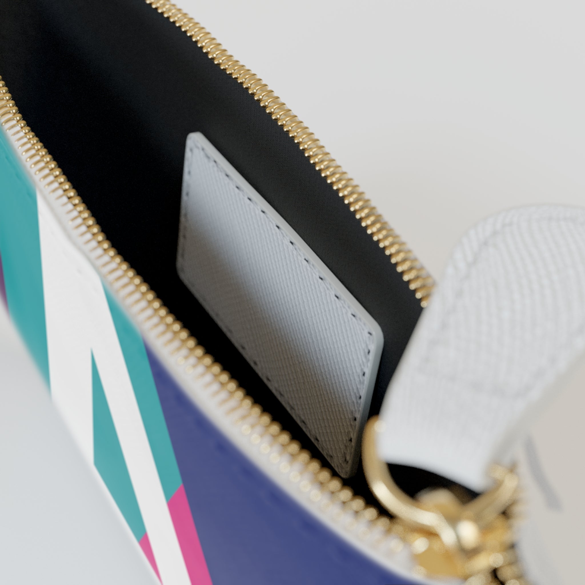 Initial A Mini Clutch — Colorblock Monogram Wristlet Wallet