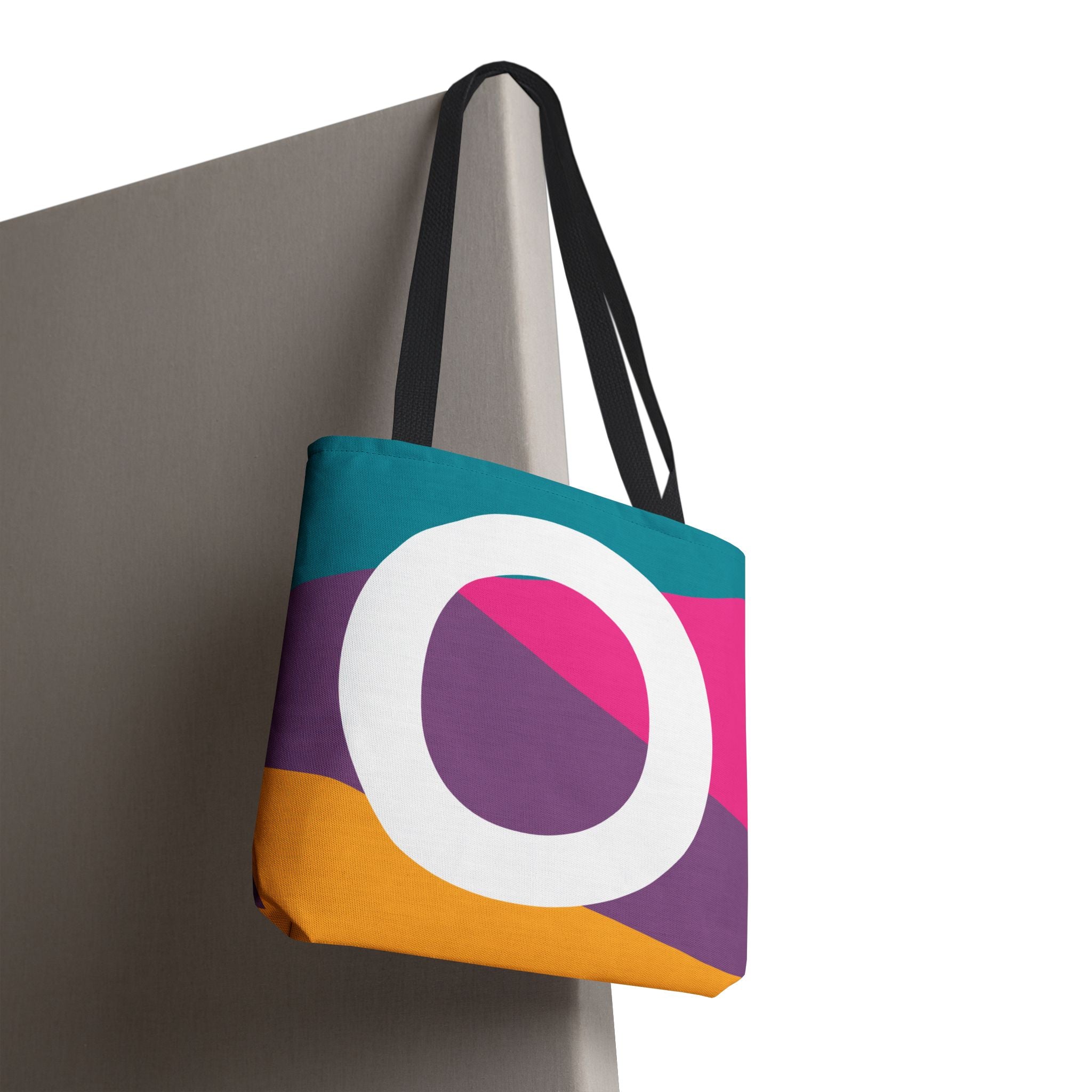 Monogram 'O' Colorblock Tote Bag — Personalized Initial O Shoulder Tote