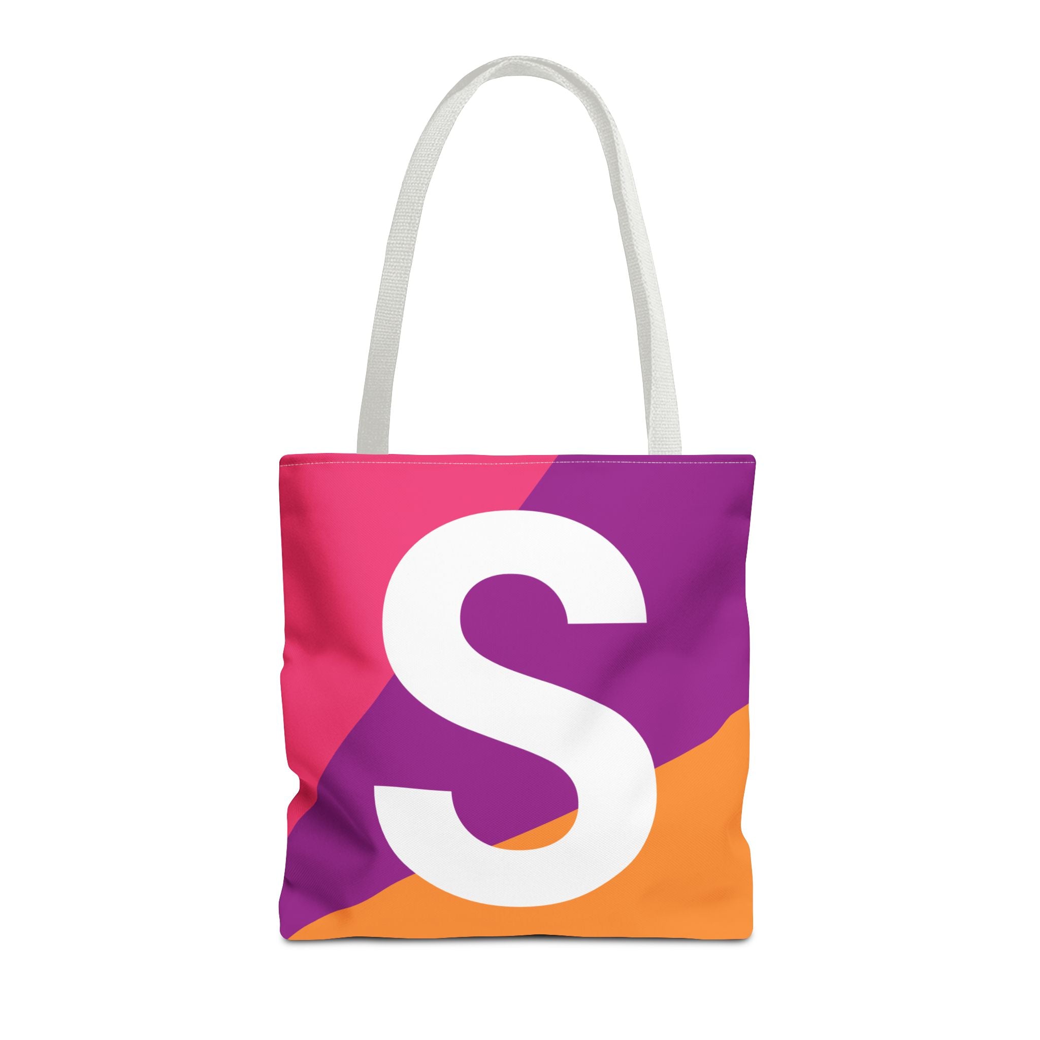 Monogram 'S' Colorblock Tote Bag — Personalized Initial S Shoulder Tote
