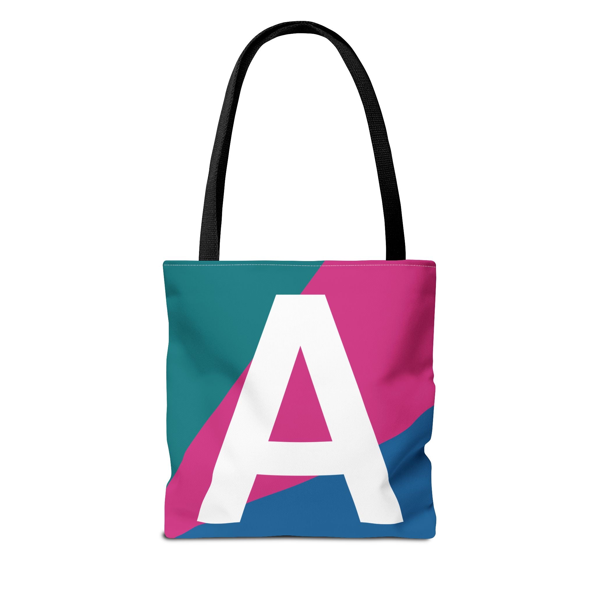 Monogram 'A' Colorblock Tote Bag — Personalized Initial A Shoulder Tote