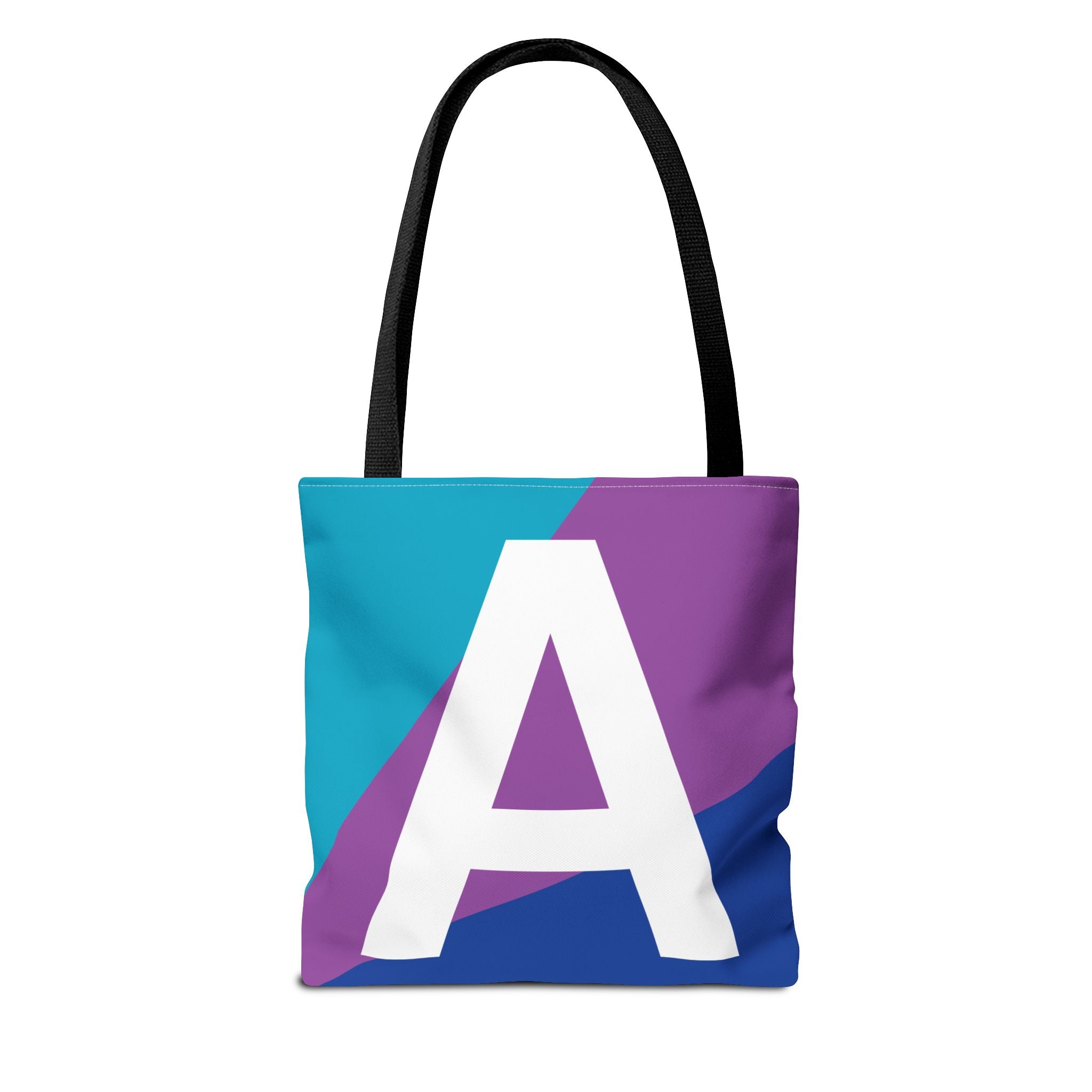 Monogram 'A' Colorblock Tote Bag — Personalized Initial A Shoulder Tote