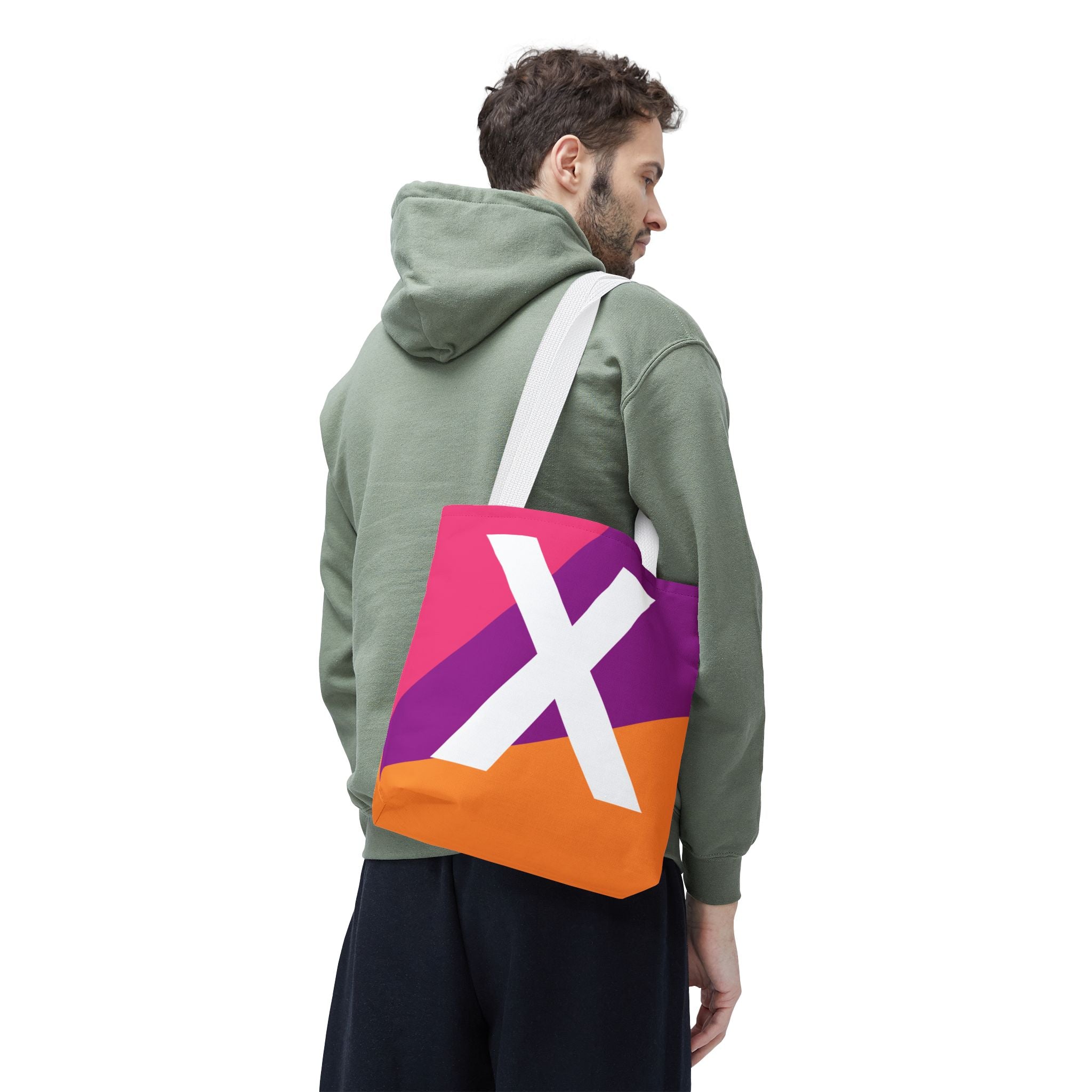 Monogram 'X' Colorblock Tote Bag — Personalized Initial X Shoulder Tote