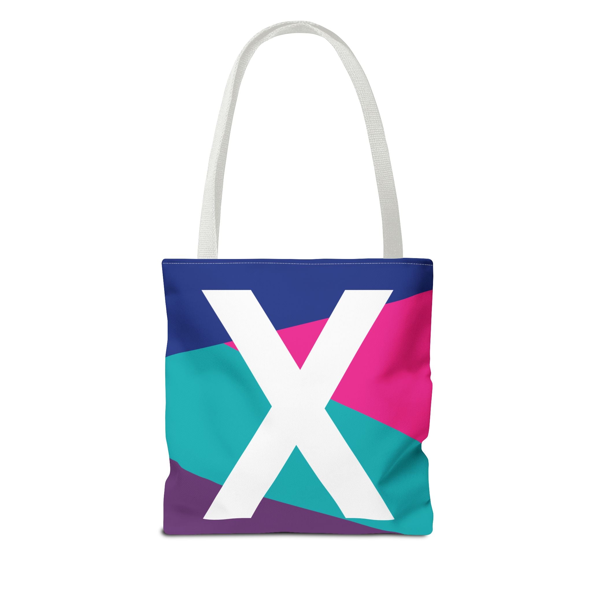 Monogram 'X' Colorblock Tote Bag — Personalized Initial X Shoulder Tote
