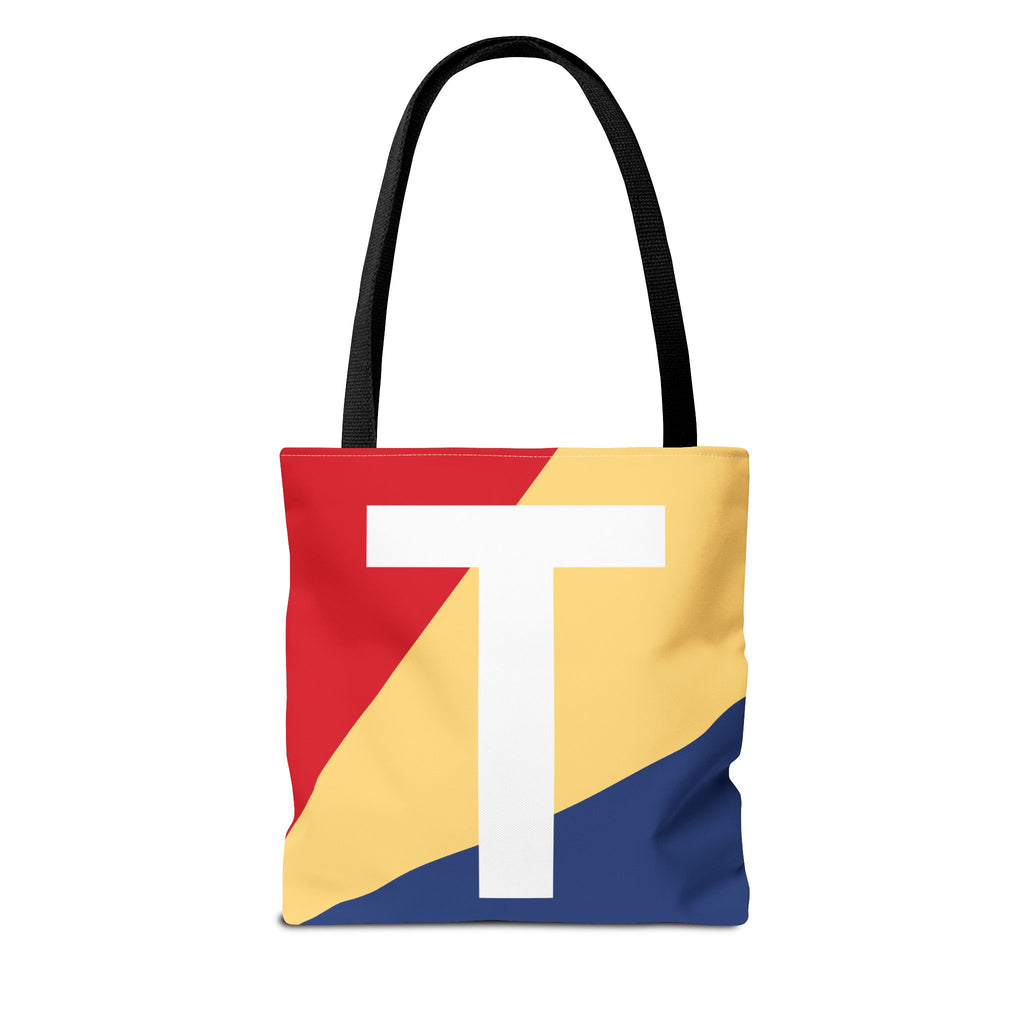 Monogram 'T' Colorblock Tote Bag — Personalized Initial T Shoulder Tote