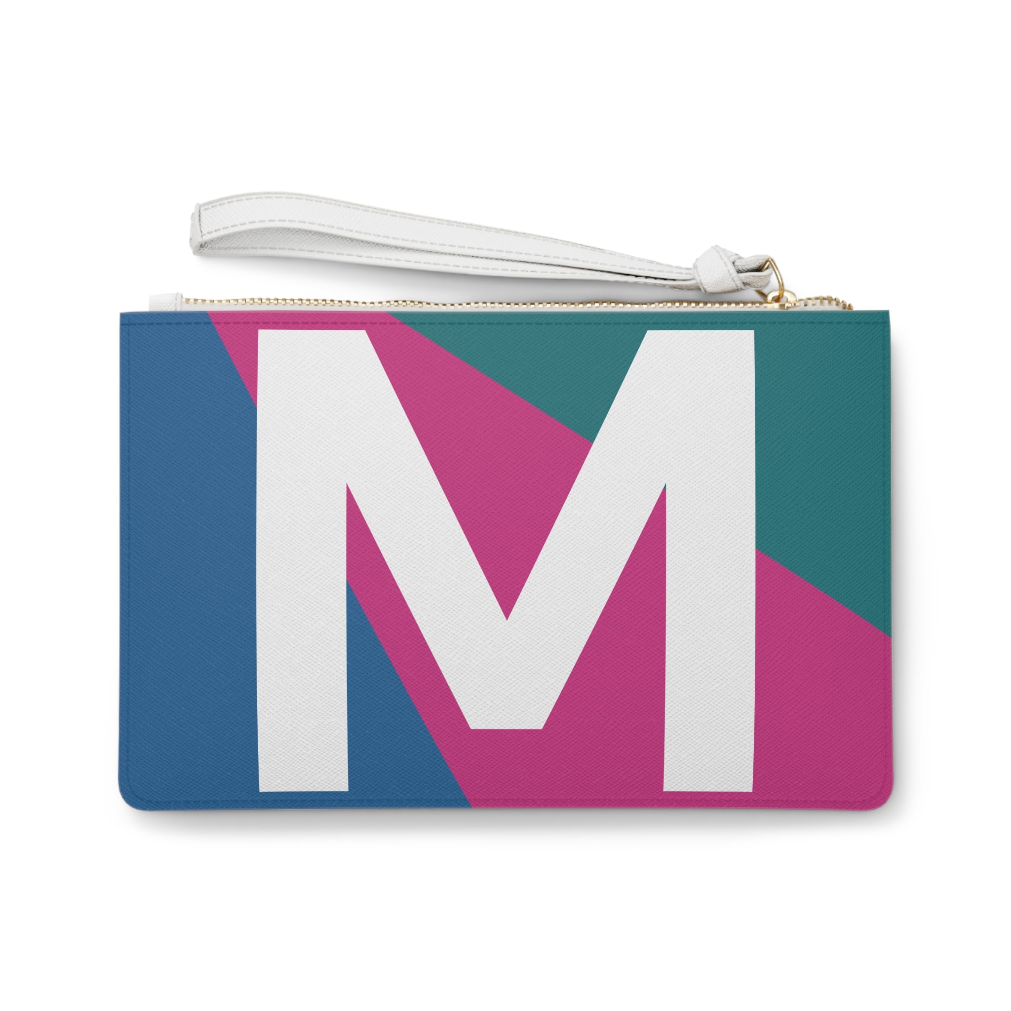 Monogram 'M' Colorblock Clutch Bag — Bold Geometric Wristlet for Everyday & Gifts