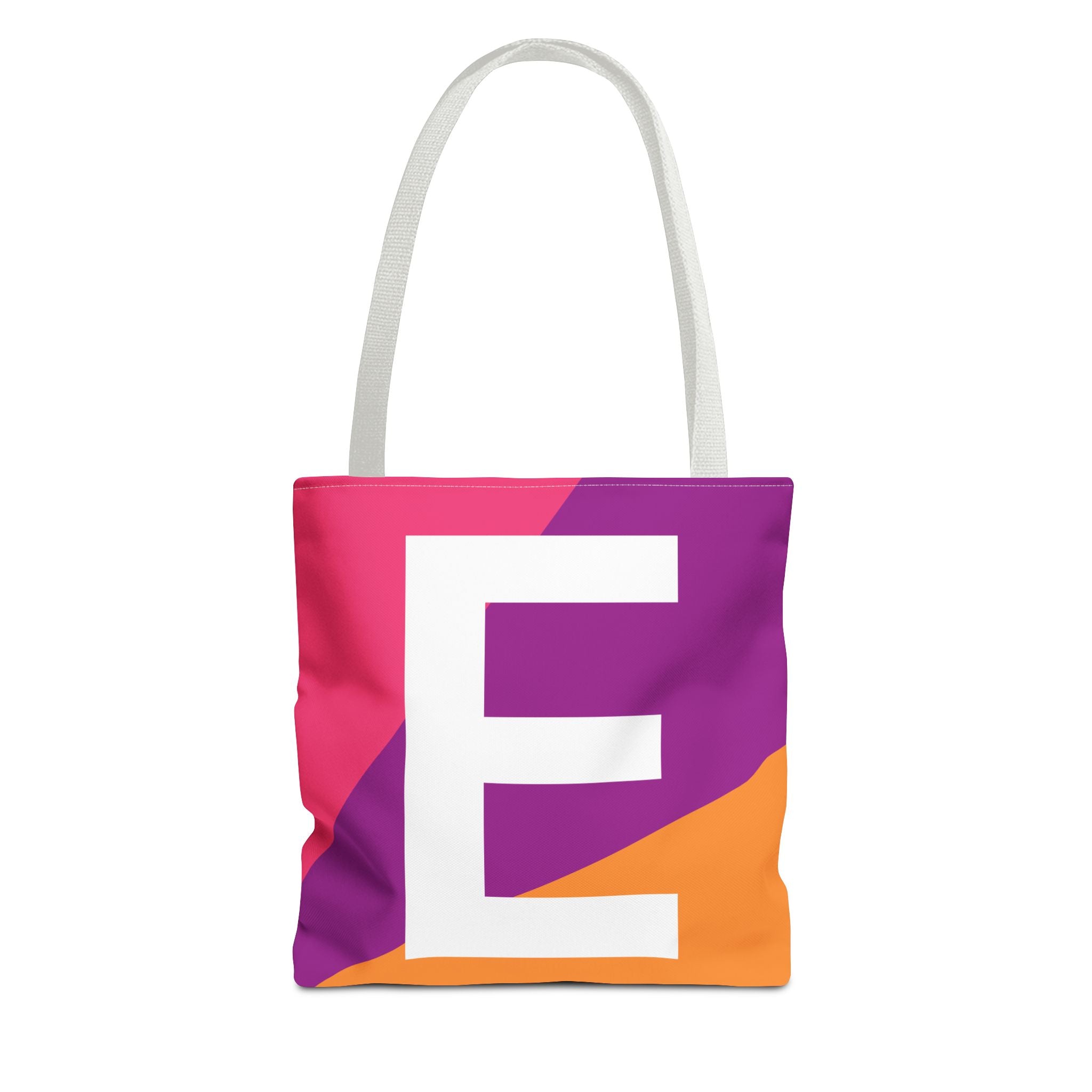 Monogram 'E' Colorblock Tote Bag — Personalized Initial E Shoulder Tote