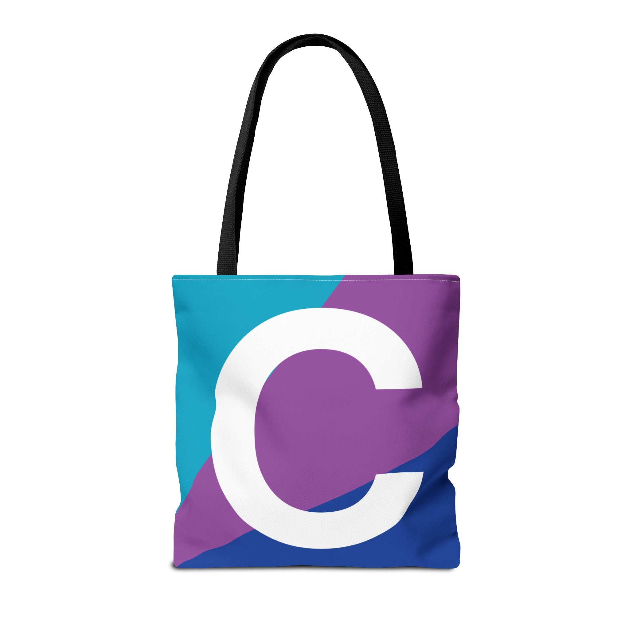 Monogram 'C' Colorblock Tote Bag — Personalized Initial C Shoulder Tote