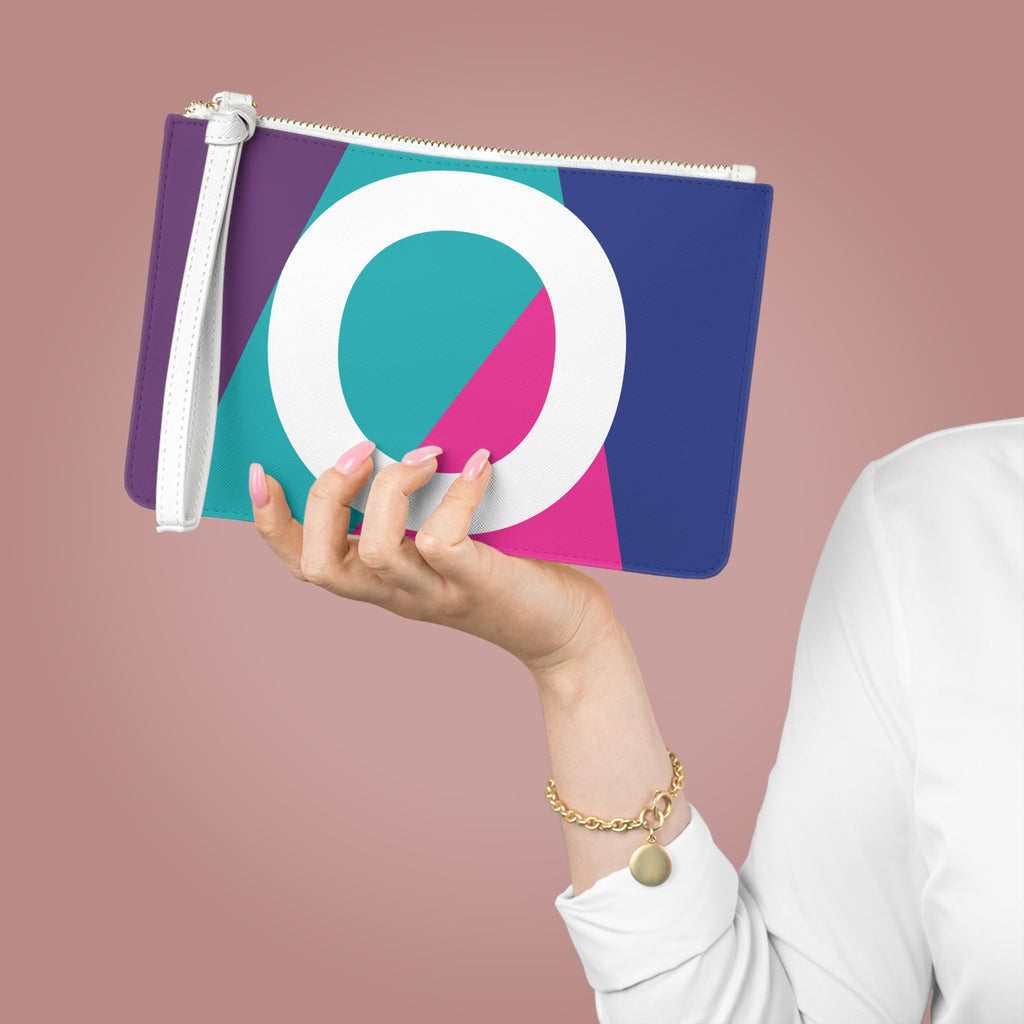 Monogram 'O' Colorblock Clutch Bag — Bold Geometric Wristlet for Everyday & Gifts