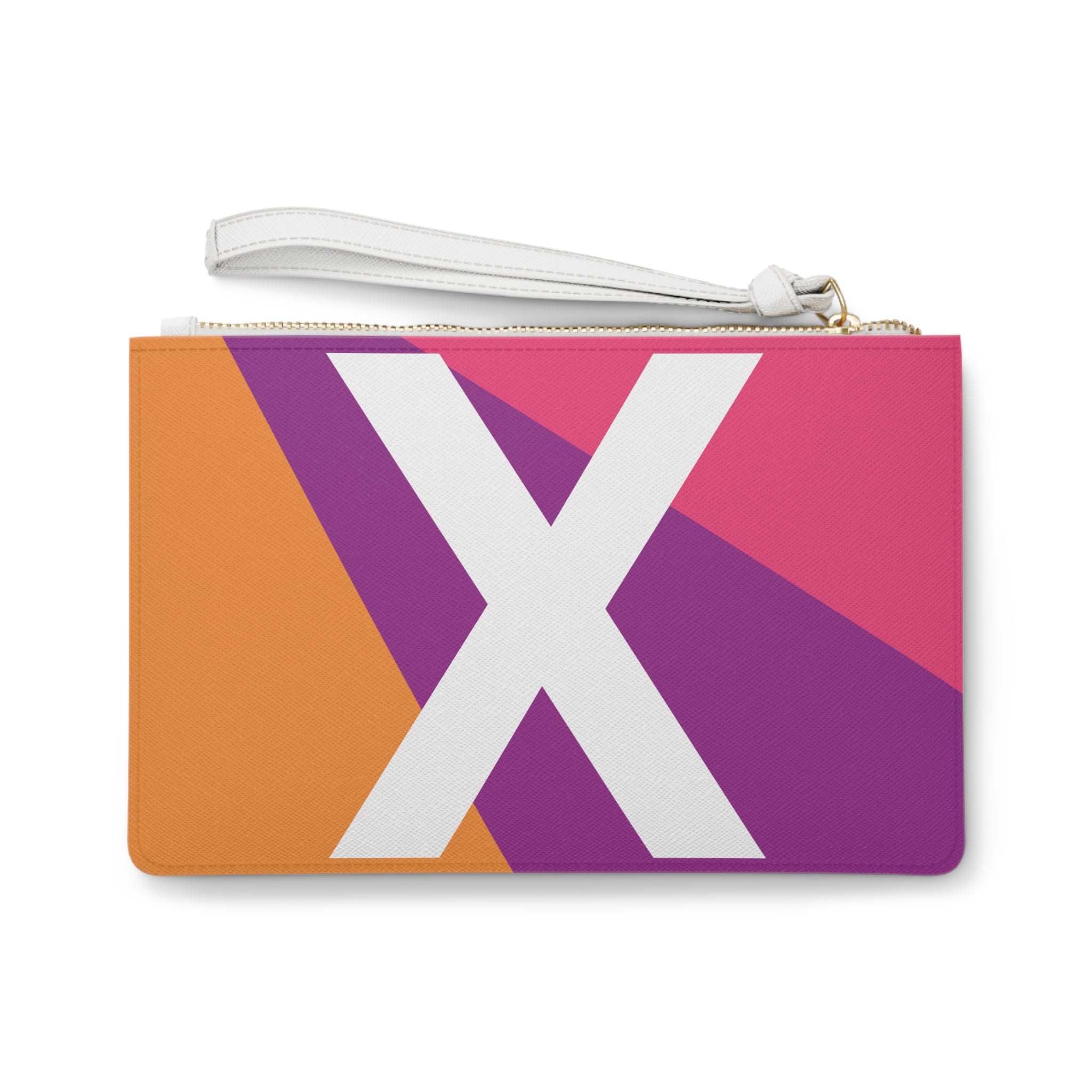 Monogram 'X' Colorblock Clutch Bag — Bold Geometric Wristlet for Everyday & Gifts