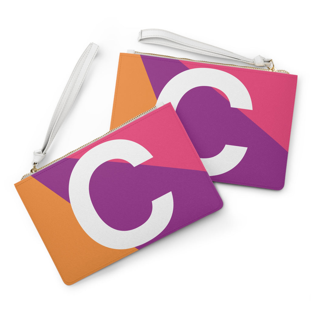 Monogram 'C' Colorblock Clutch Bag — Bold Geometric Wristlet for Everyday & Gifts