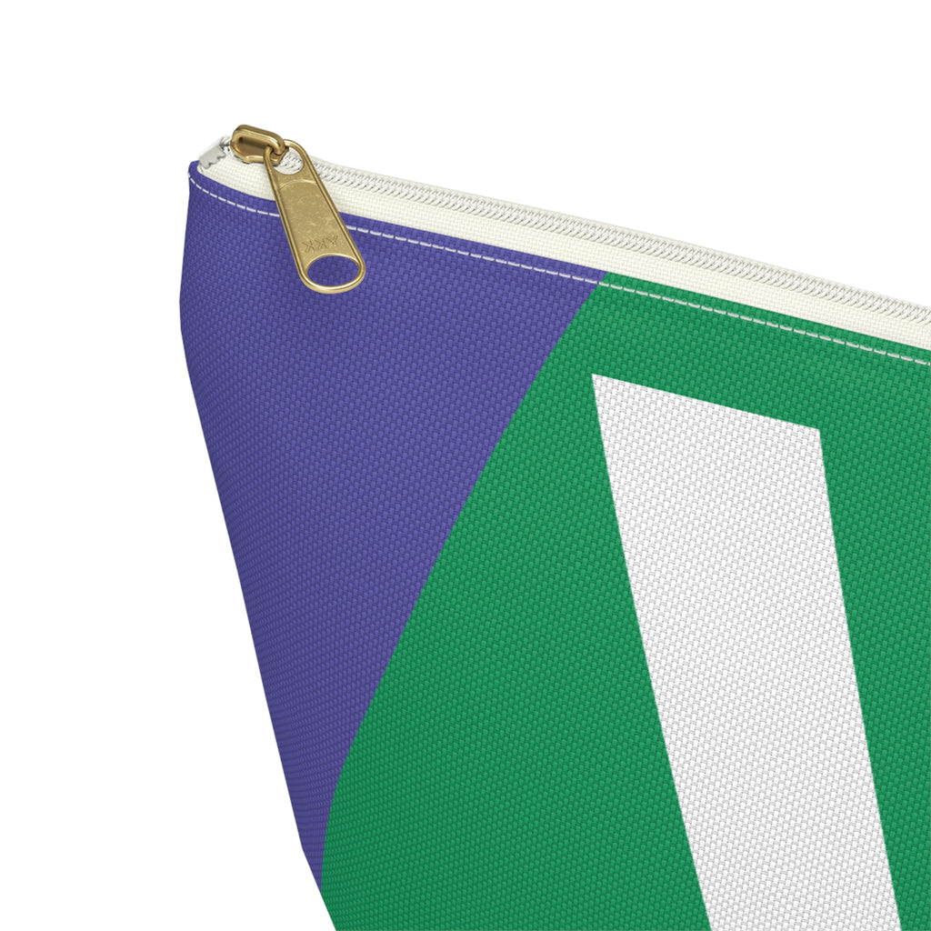 Initials Colorblock Accessory Pouch — Monogram V T-Bottom Cosmetic Bag