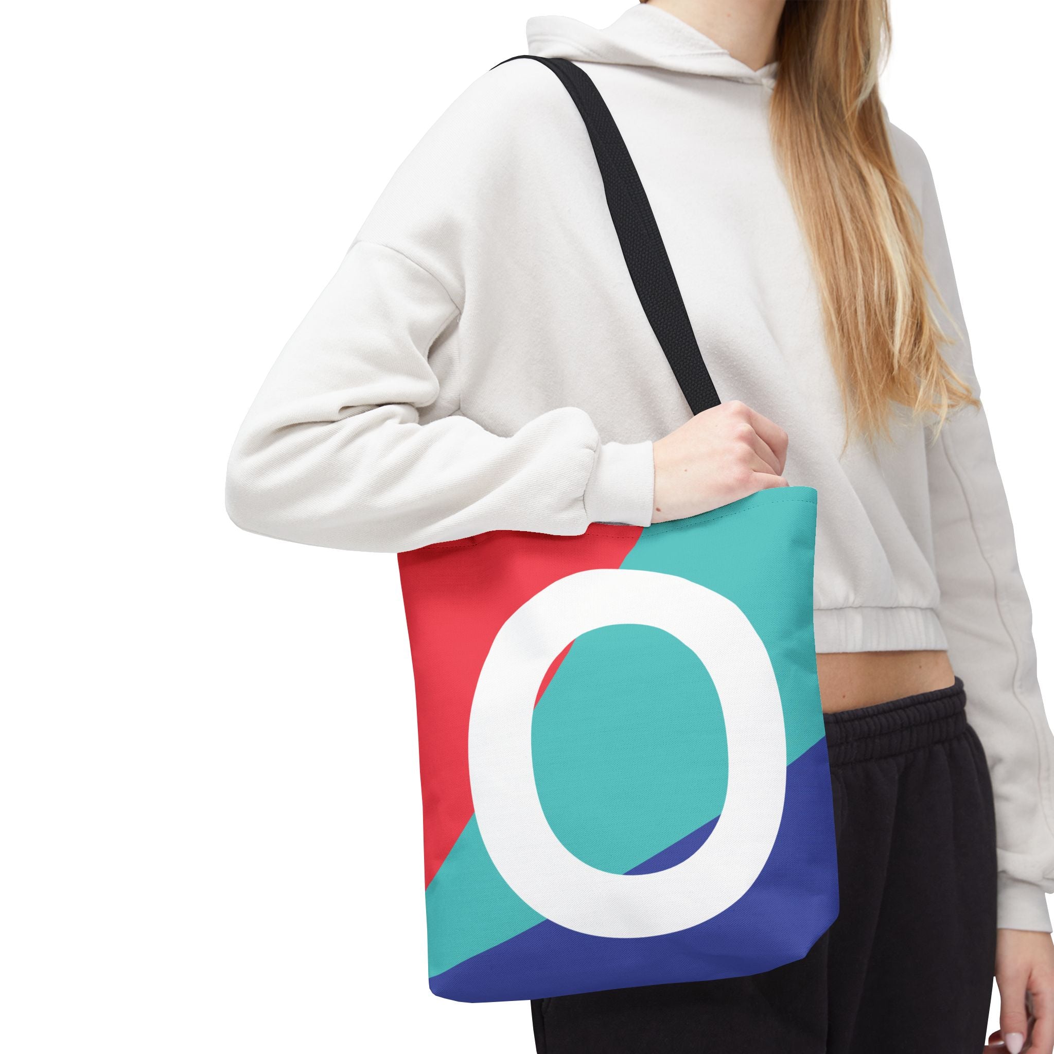 Monogram 'O' Colorblock Tote Bag — Personalized Initial O Shoulder Tote