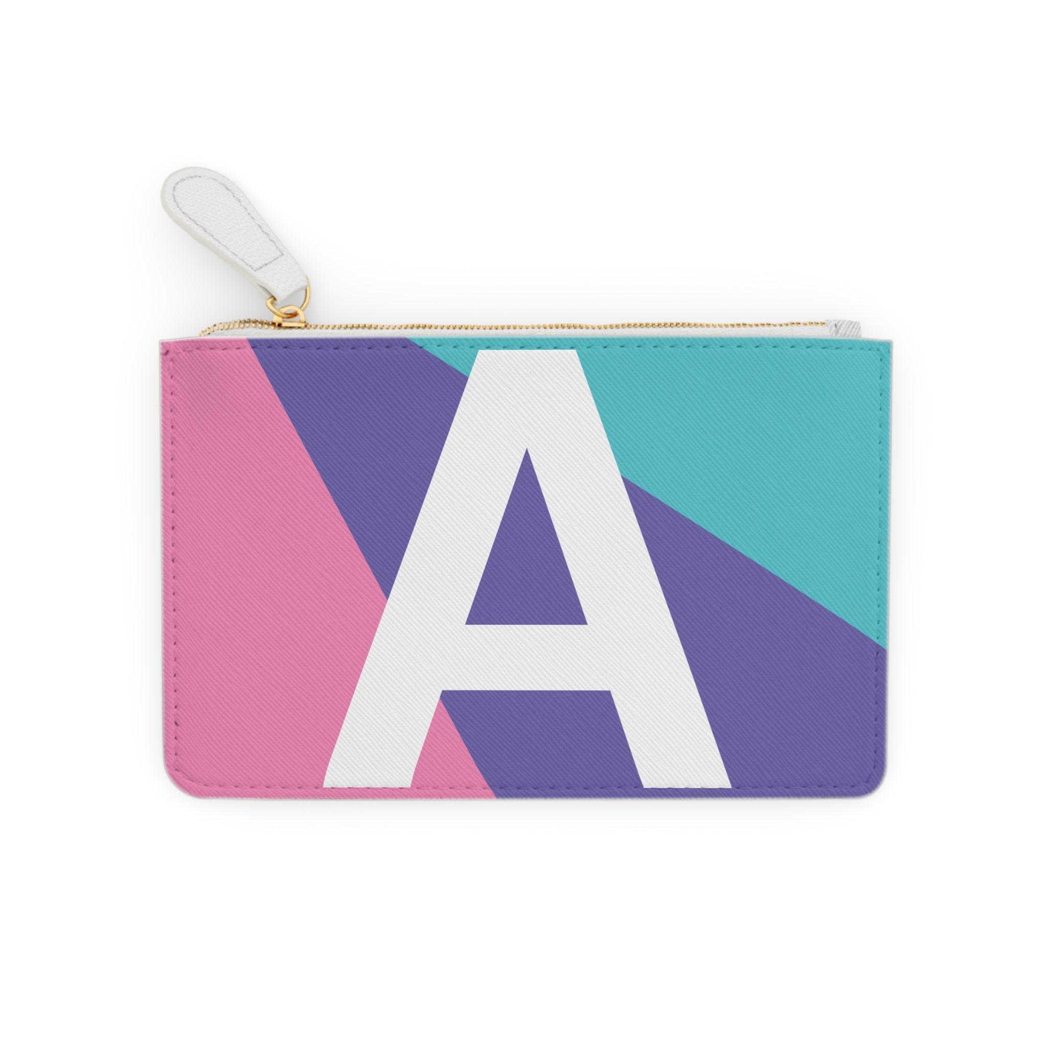 Initial A Mini Clutch — Colorblock Monogram Wristlet Wallet