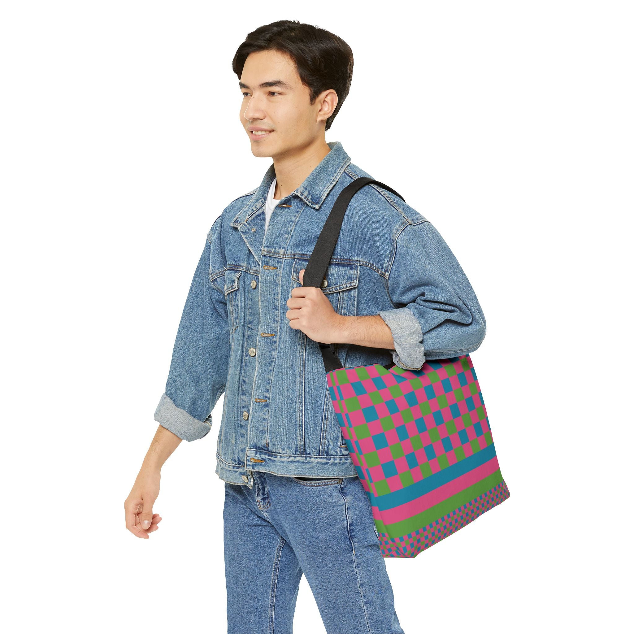 Colorblock Geometric Tote Bag