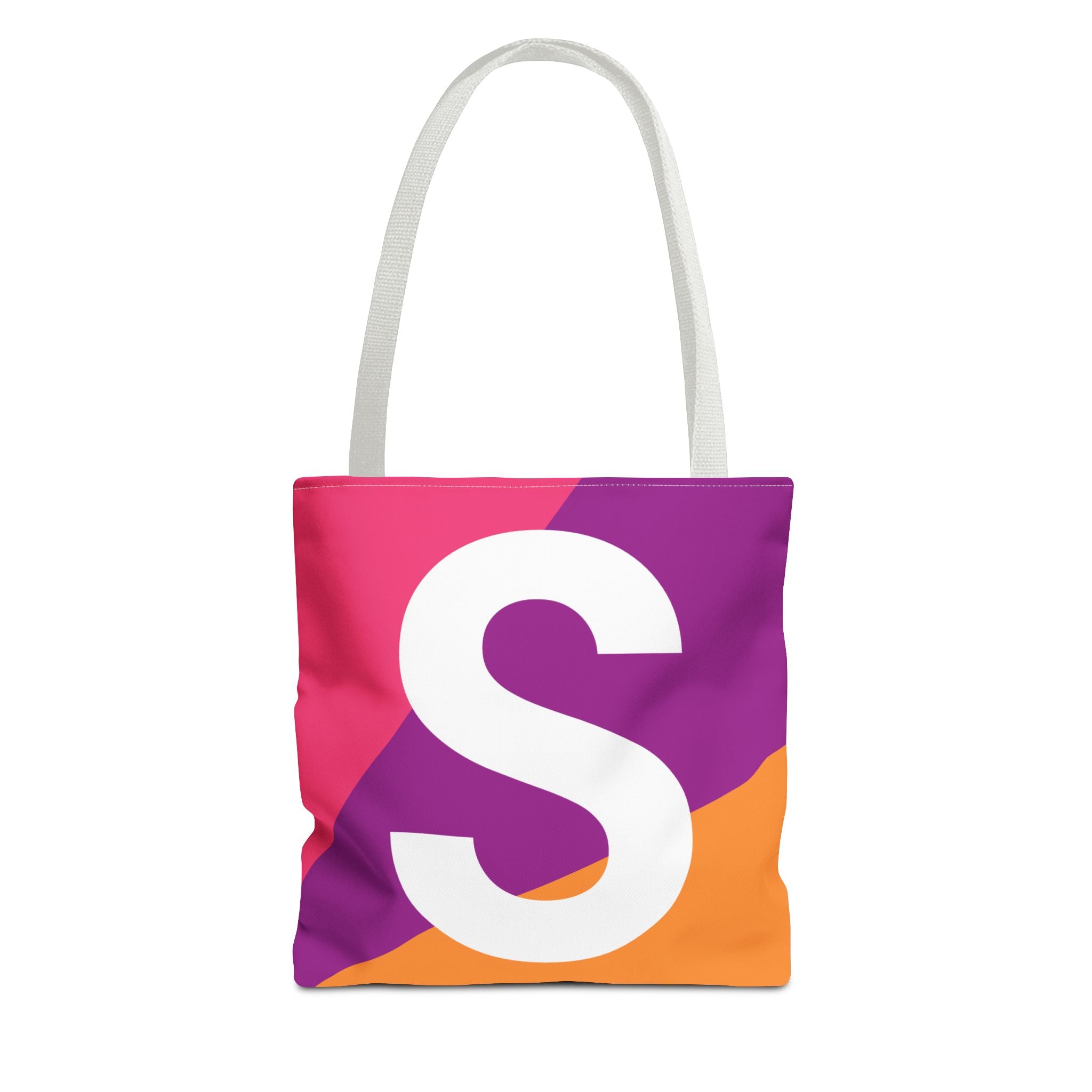 Monogram 'S' Colorblock Tote Bag — Personalized Initial S Shoulder Tote