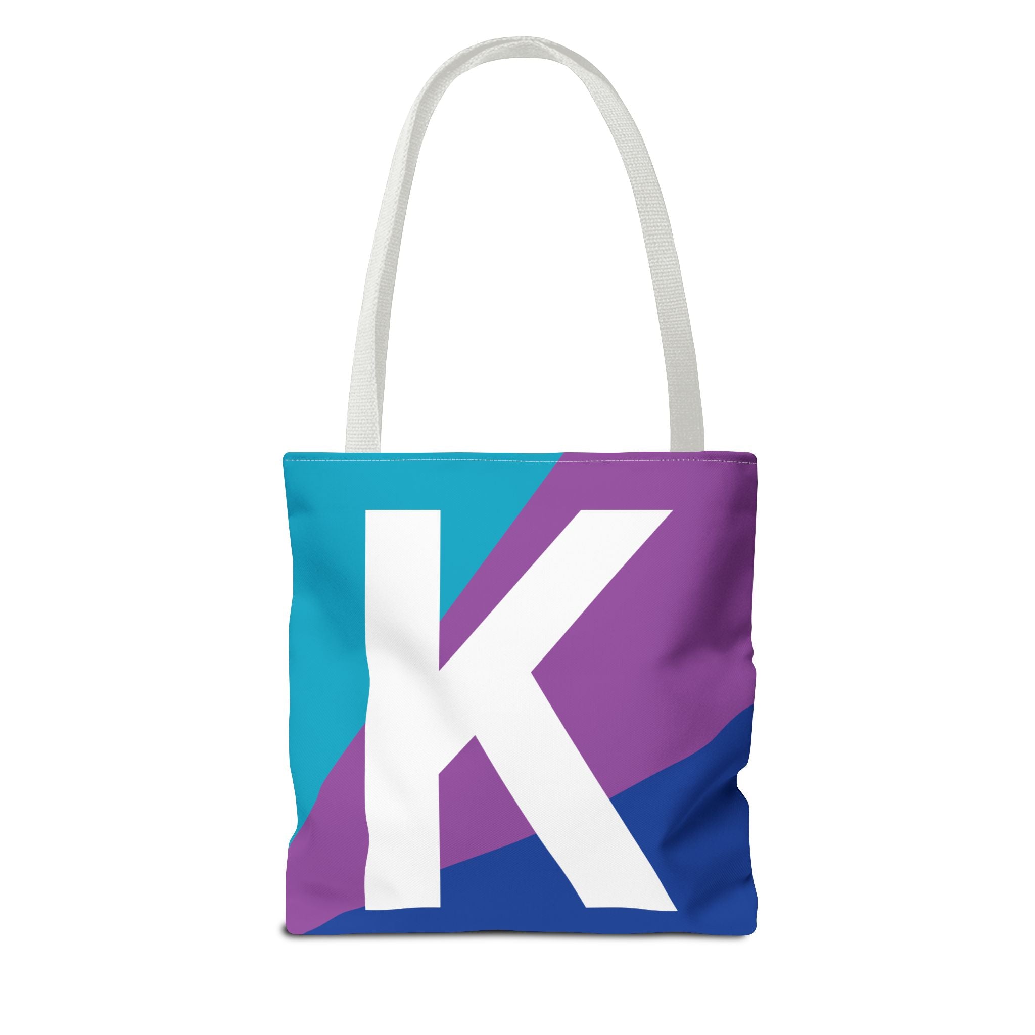 Monogram 'K' Colorblock Tote Bag — Personalized Initial K Shoulder Tote
