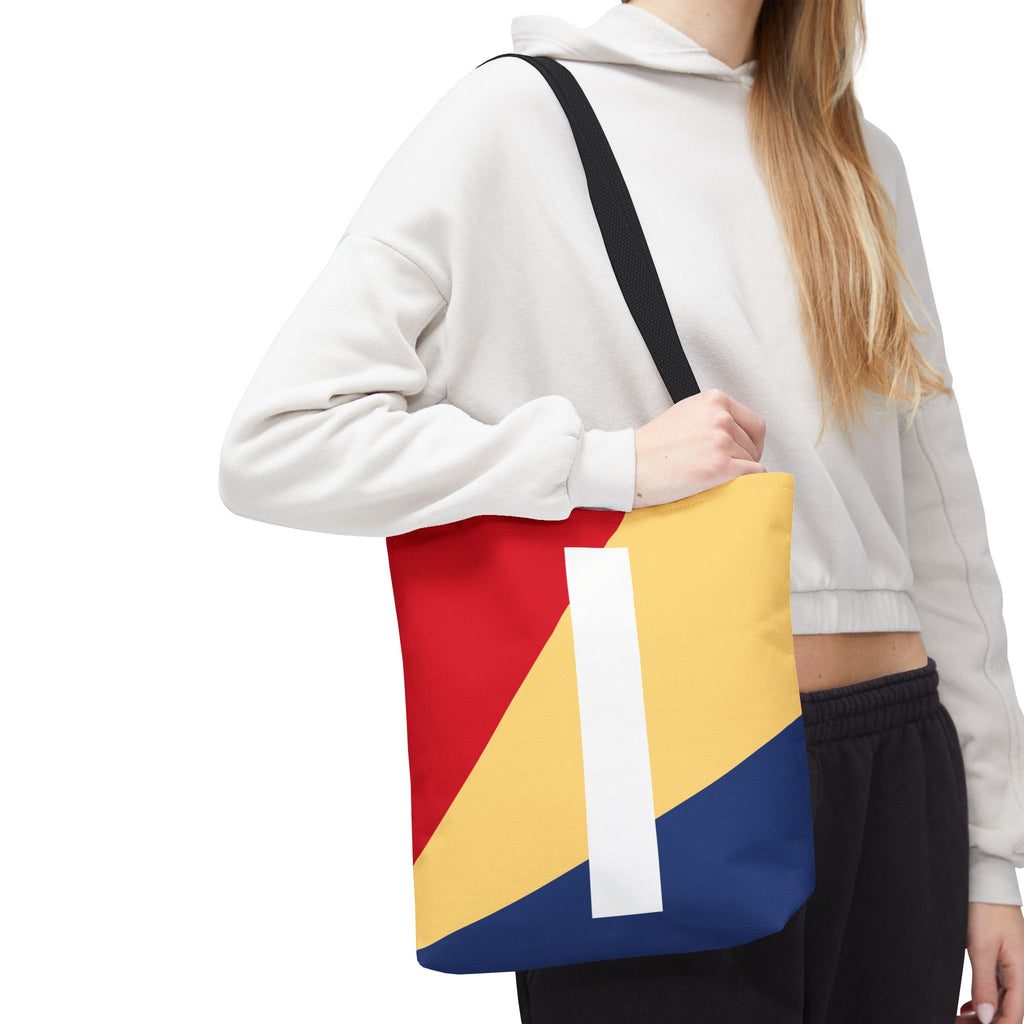 Monogram 'I' Colorblock Tote Bag — Personalized Initial I Shoulder Tote