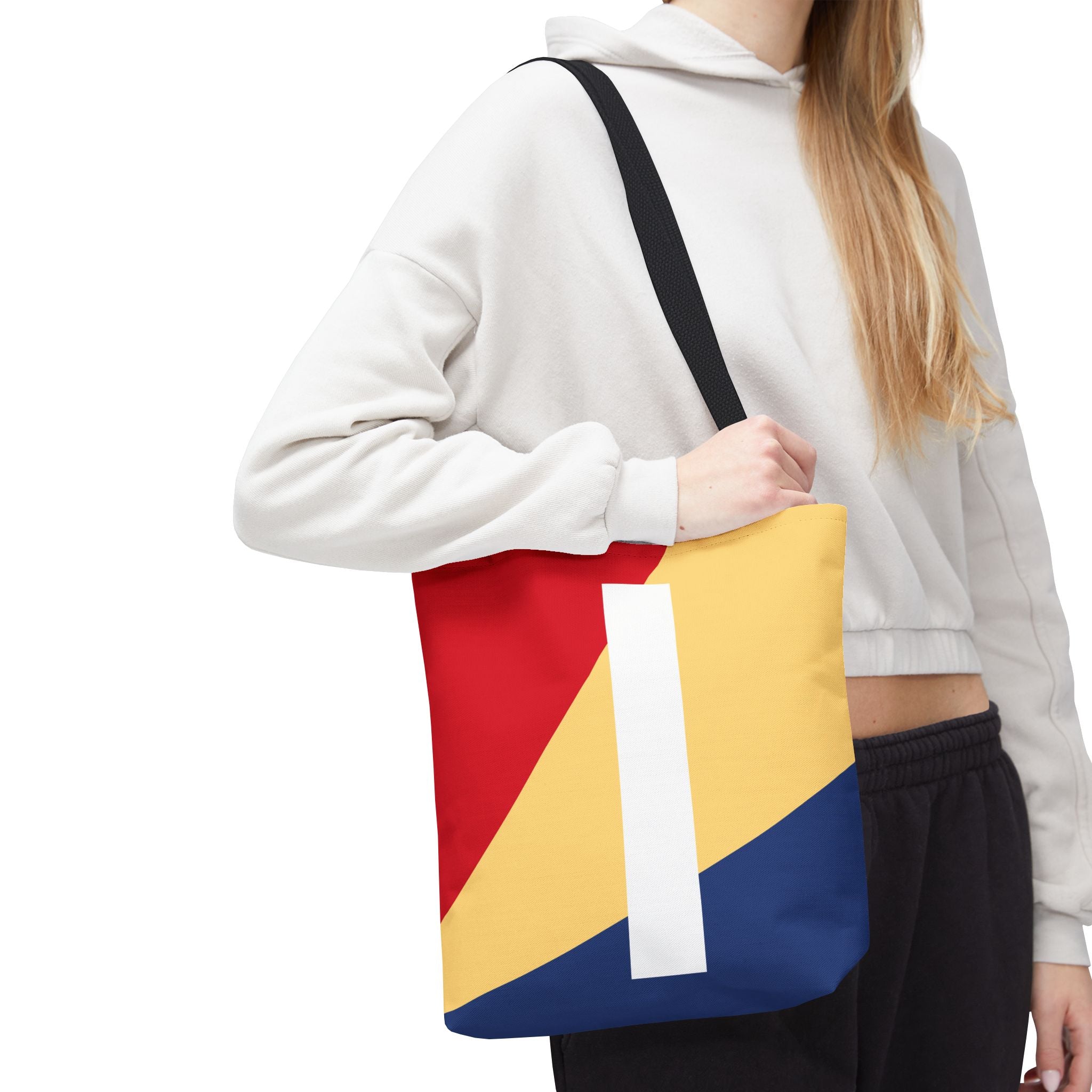 Monogram 'I' Colorblock Tote Bag — Personalized Initial I Shoulder Tote