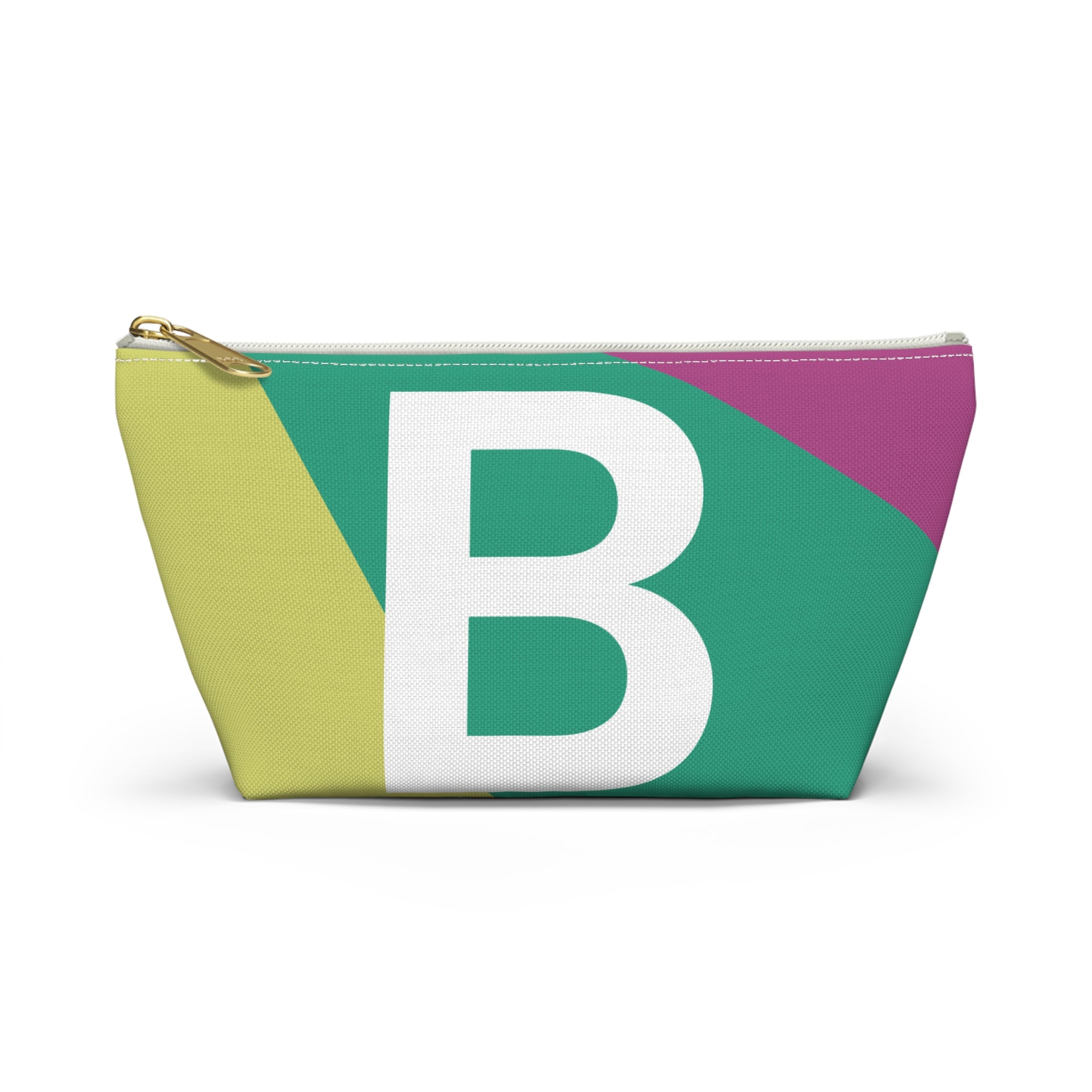 Initials Colorblock Accessory Pouch — Monogram B T-Bottom Cosmetic Bag