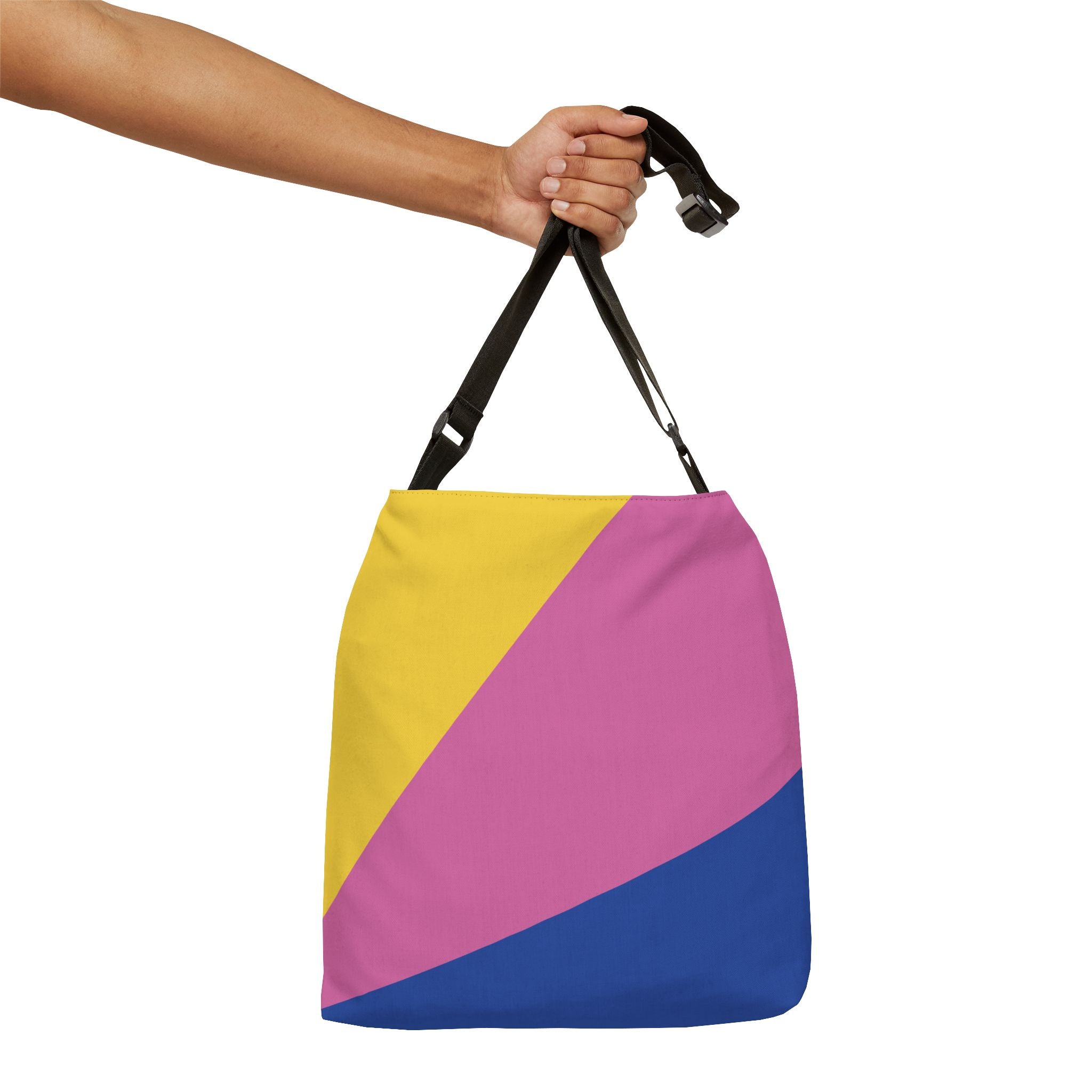 Colorblock Geometric Tote Bag — Adjustable Strap, Bright Abstract Pattern